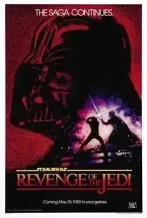 Star Wars "Revenge of the Jedi" Poster: Star Wars "Revenge of the Jedi" Poster. On archival paper, linebacked, Measures 24.00 X 36.00 Inches. These are part of the estate sale and we do not have a COA. All lots offered in our auctions are s