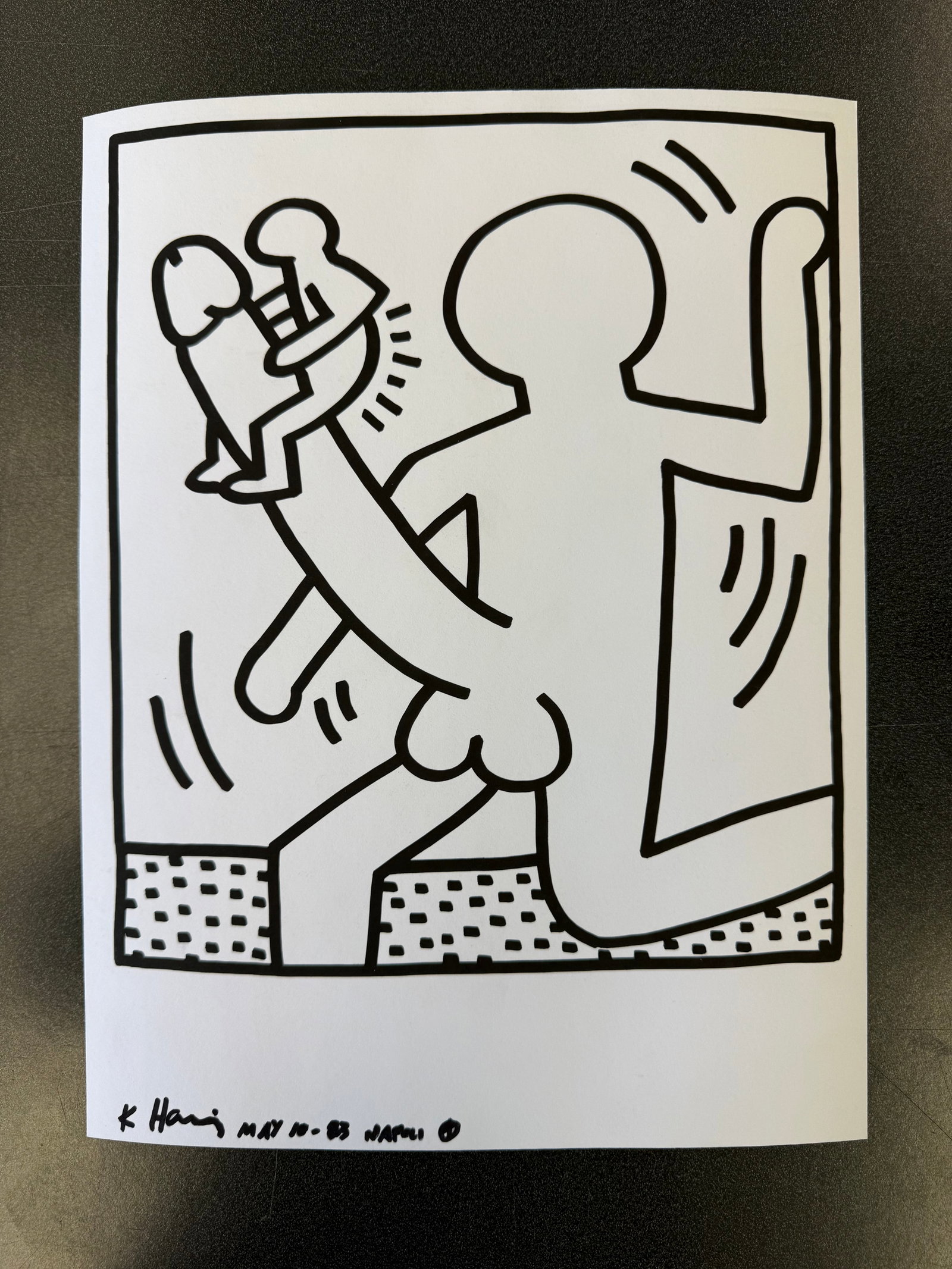 after Keith Haring - Untitled XXIII: after Keith Haring - Untitled XXIII, Measures 12.50 X 9.50 inches on heavy wove paper. sold after These are part of the estate sale and we do not have a COA. All lots offered in our auctions are sold