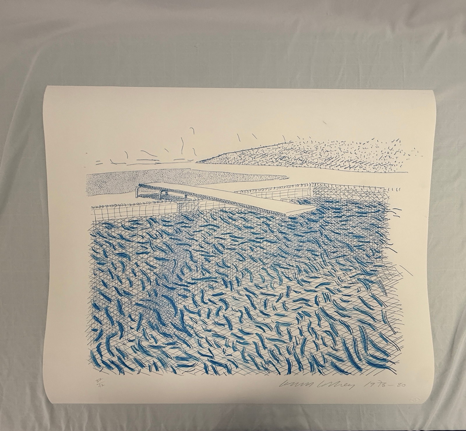 After David Hockney-Lithographic Water Made of Lines and Crayon, 1978-80 (1 of 3)