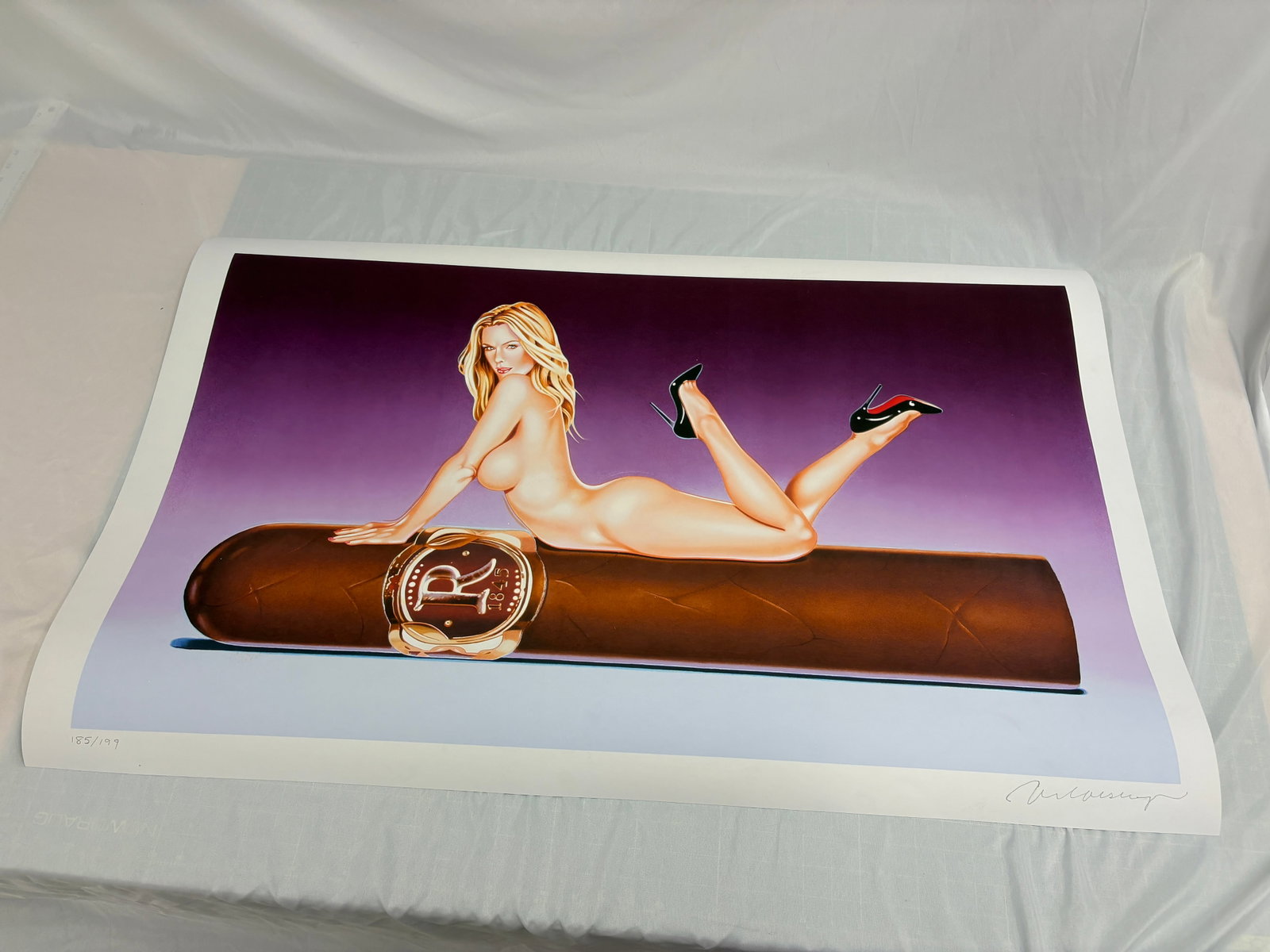 Mel Ramos- Hav a Havana #8 Print Sold after: Mel Ramos "Hav a Havana #8" Print sold after. Offsset Litho on heavy wove paper. Dimensions are approximate. Sheet: 29.5x45 inches. These are part of the estate sale and we do not have a COA. All lots