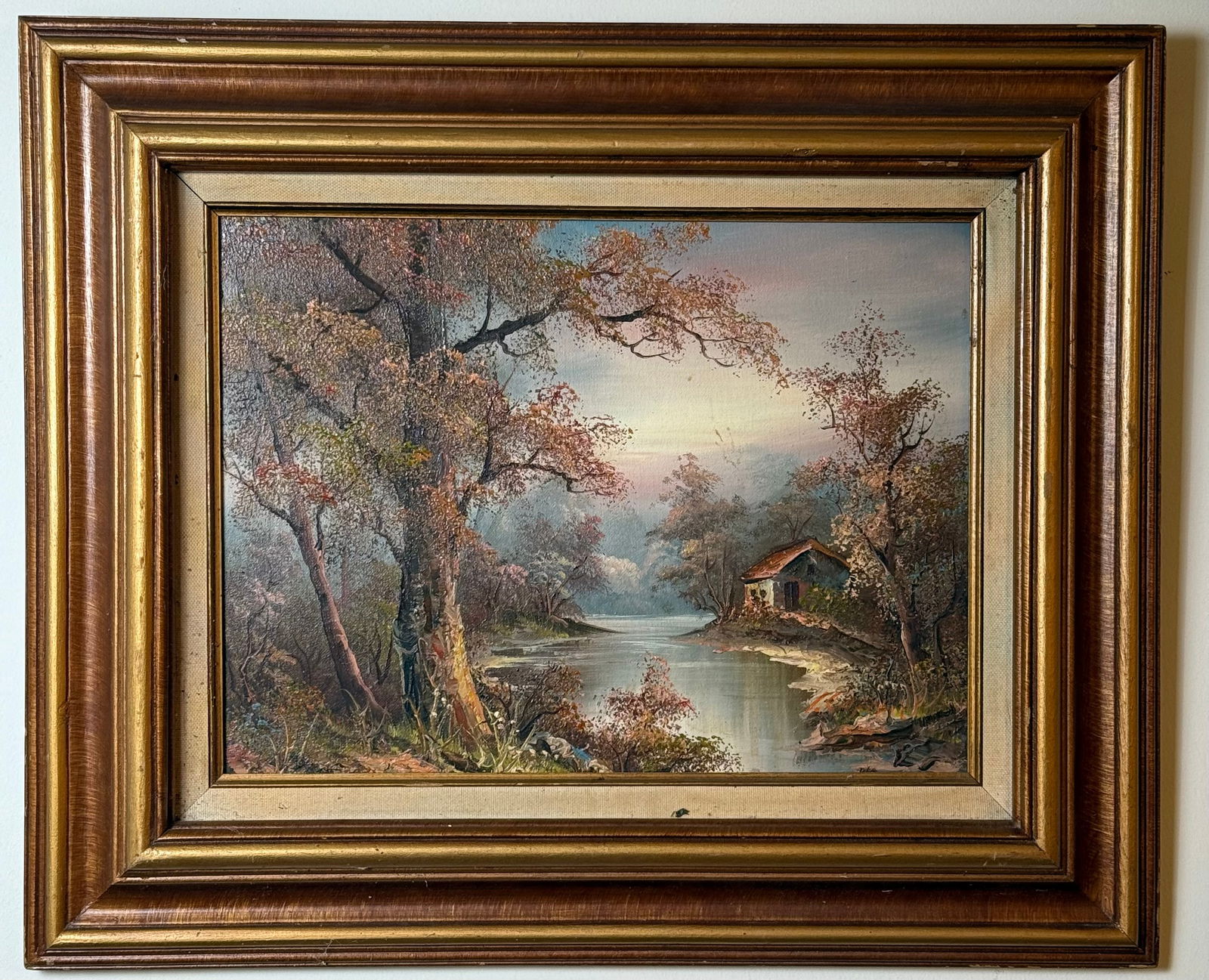 Signed Impressionist River Landscape Oil Painting, Framed (1 of 2)
