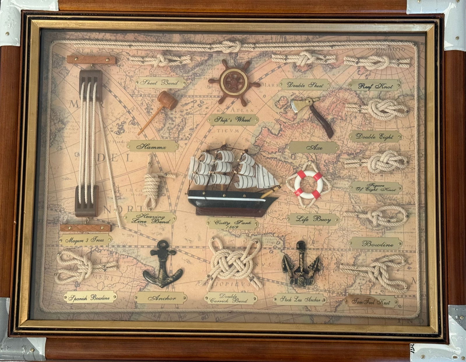 Nautical Knot Display Shadowbox, Framed (1 of 2)