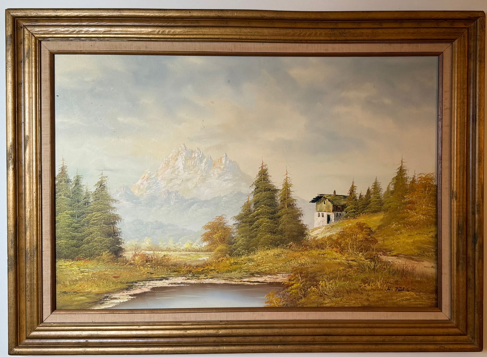 Signed European School Landscape Painting, Autumn Mountain Scene (1 of 3)