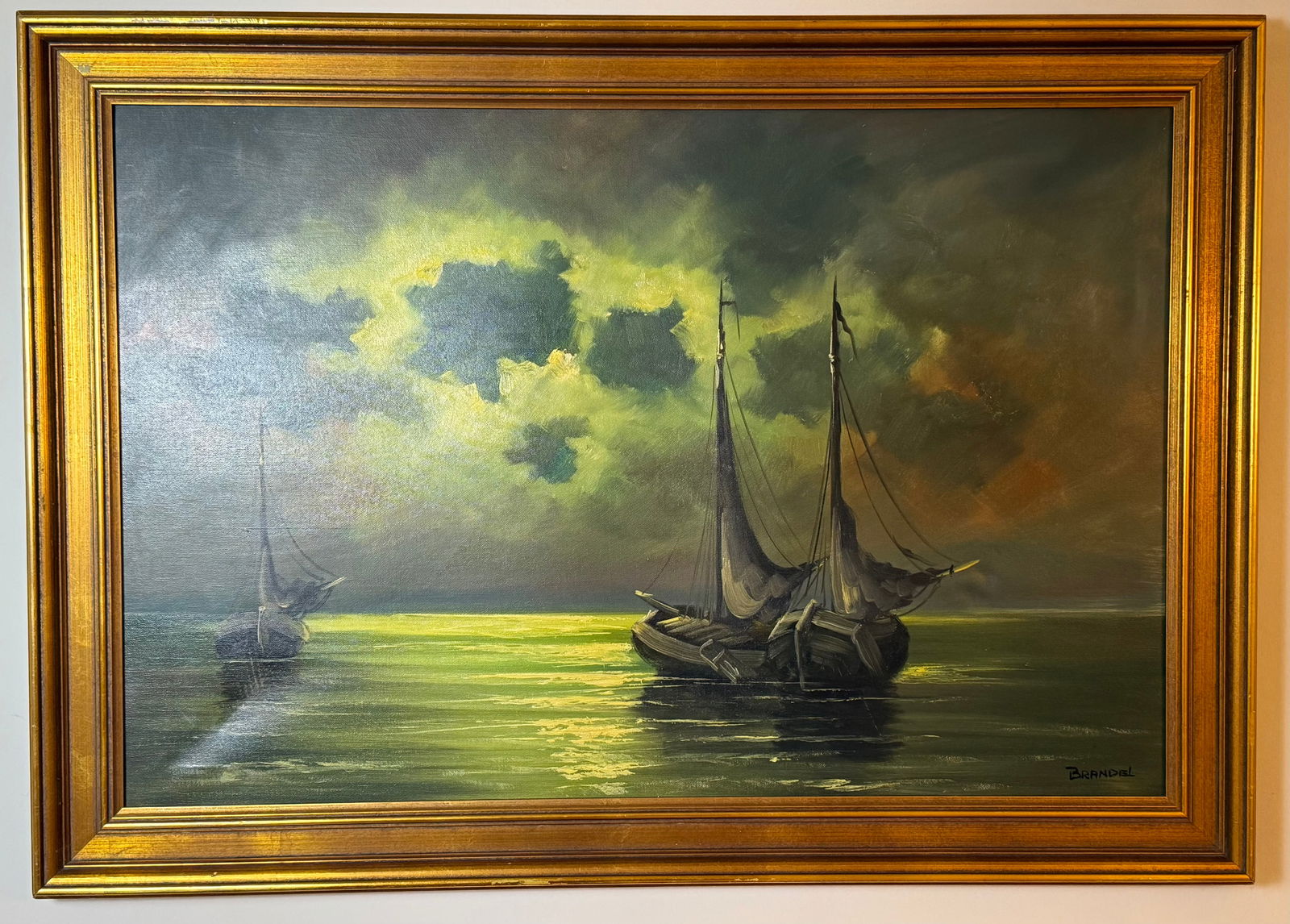 Brandel, Seascape with Sailing Vessels (1 of 3)