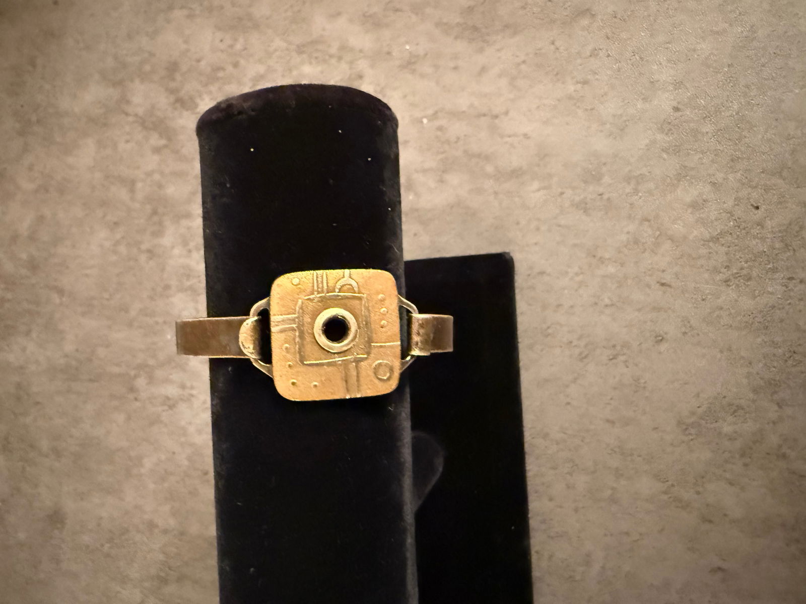 Sterling Silver Cuff Bracelet with Square Center Mount (1 of 2)