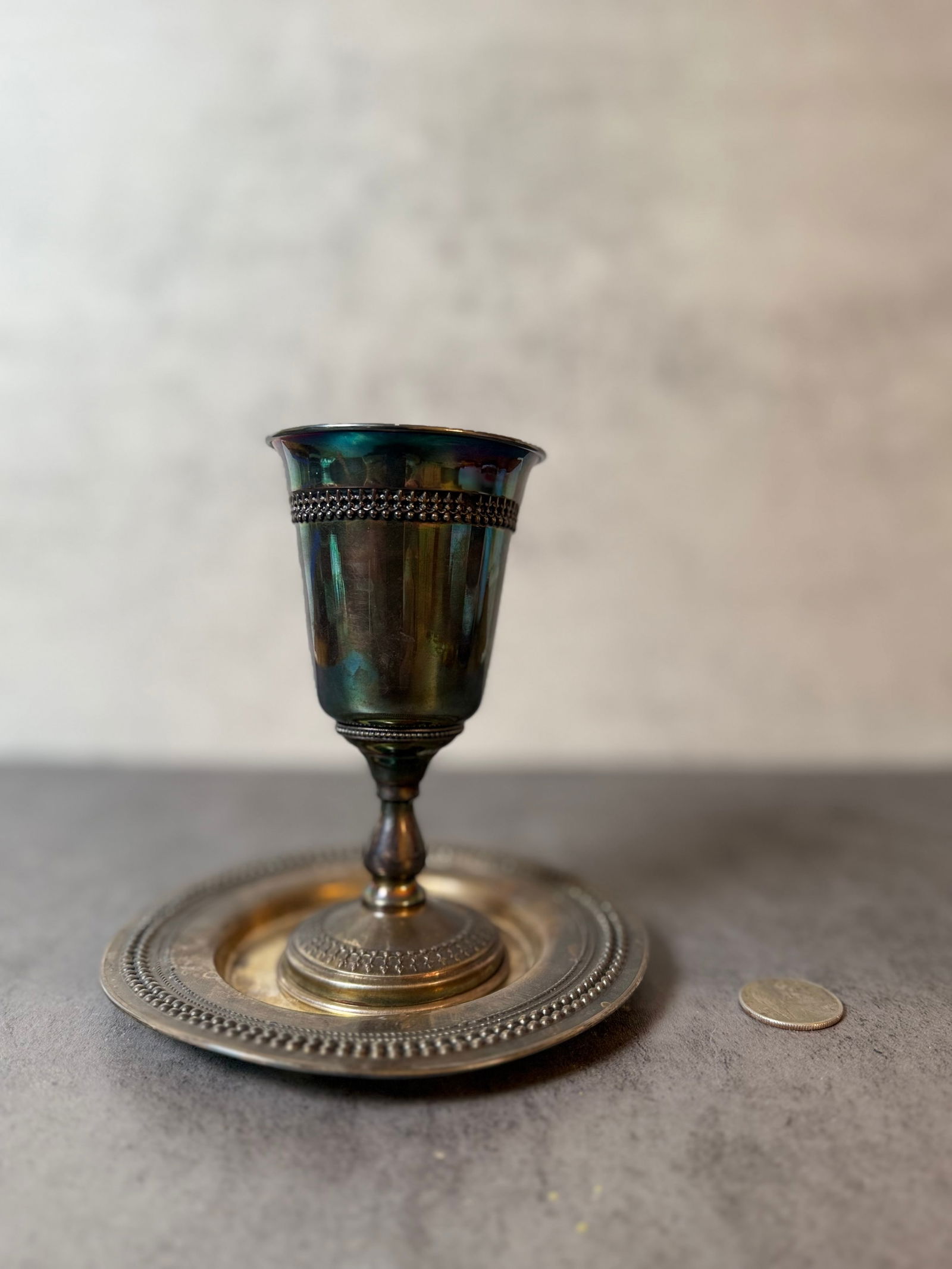 Sterling Silver Goblet with Matching Tray, 4.5 oz (1 of 1)