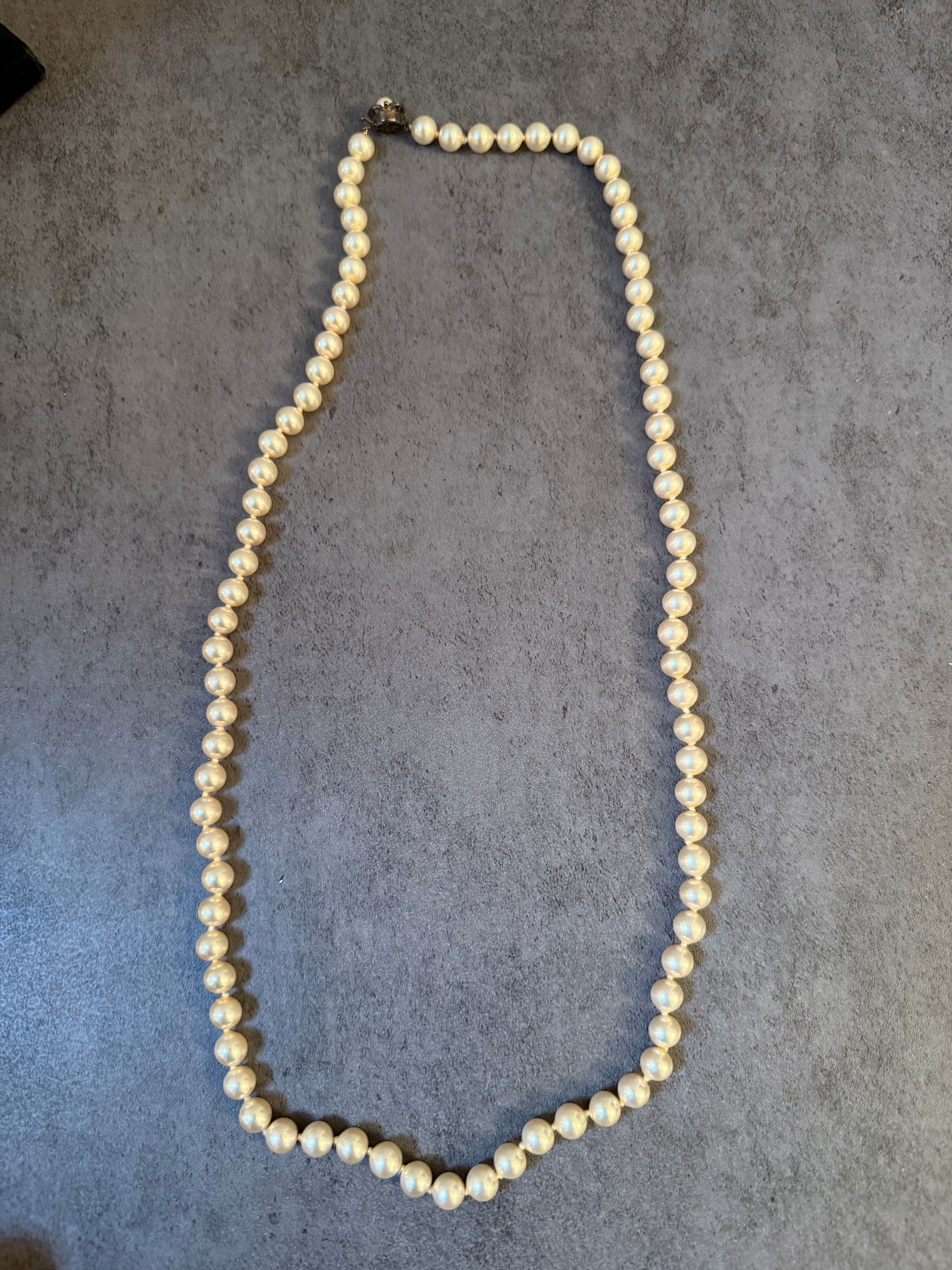 Vintage Pearl Strand Necklace with Decorative Clasp (1 of 3)