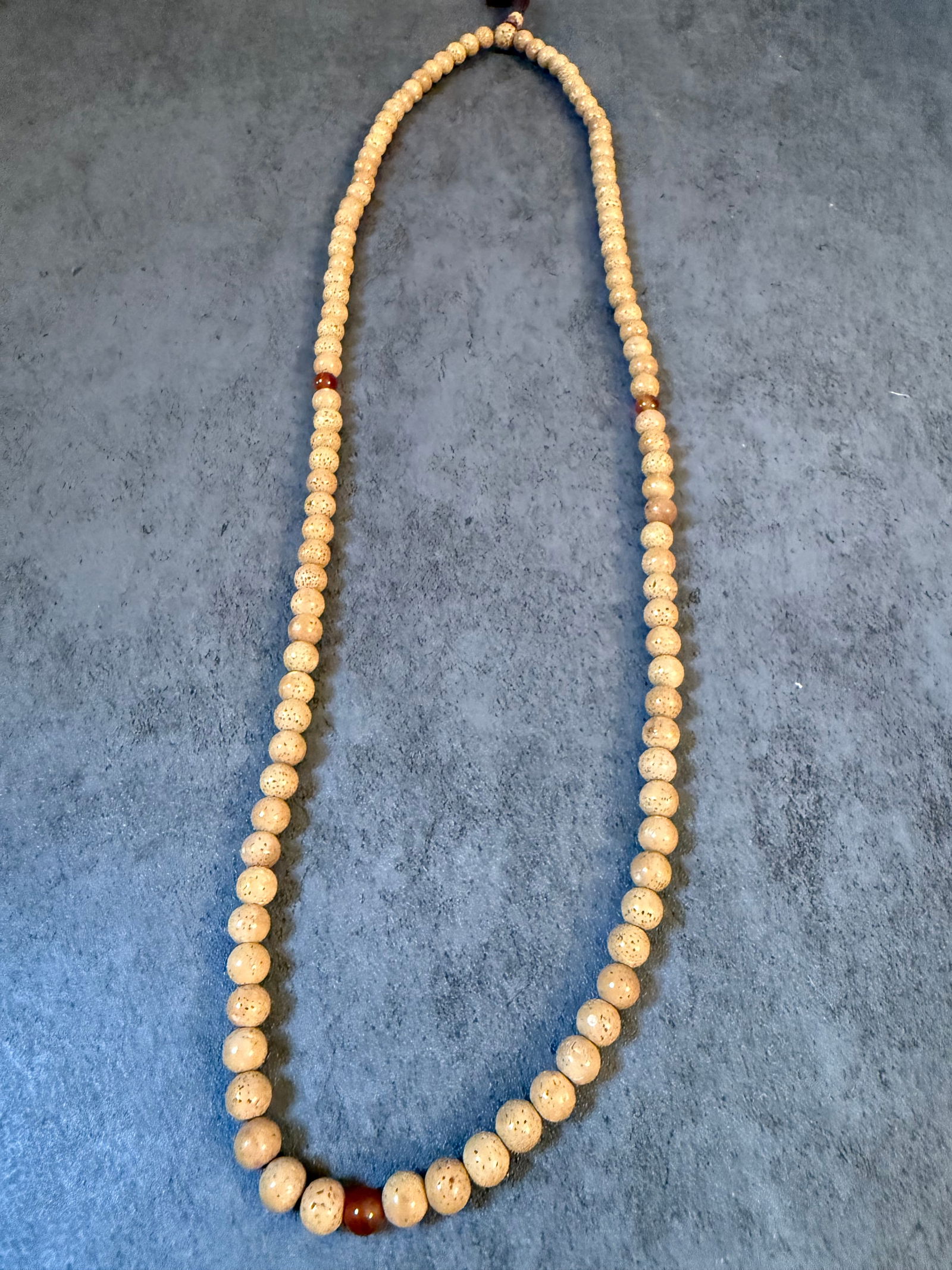 Vintage Buddhist Style Seed Bead Necklace with Agate Beads (1 of 2)