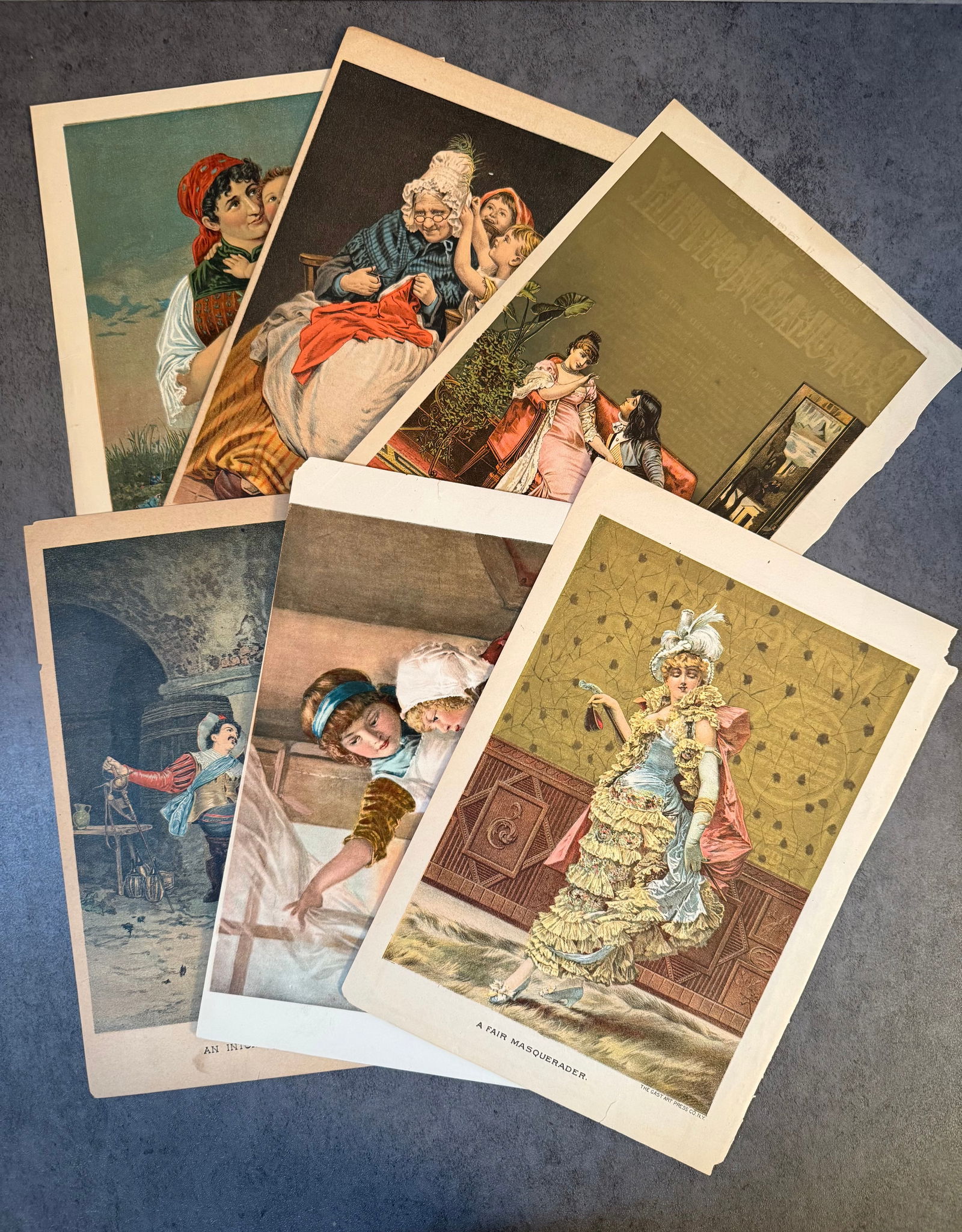 Group of Late 19th Century Color Lithographs – Genre & Victorian Life Scenes (1 of 1)