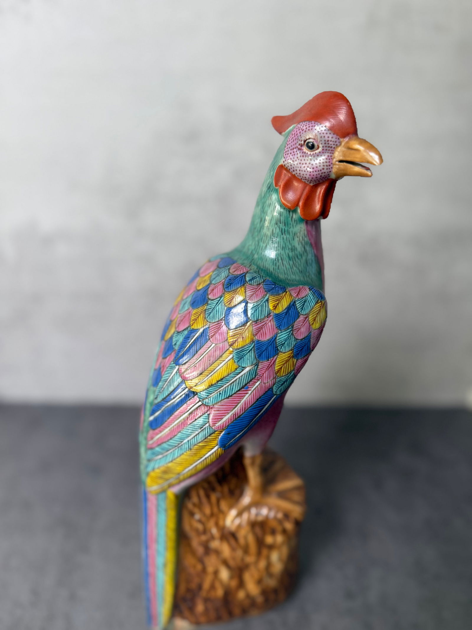 Chinese Famille Rose Rooster Porcelain Figure (1 of 2)