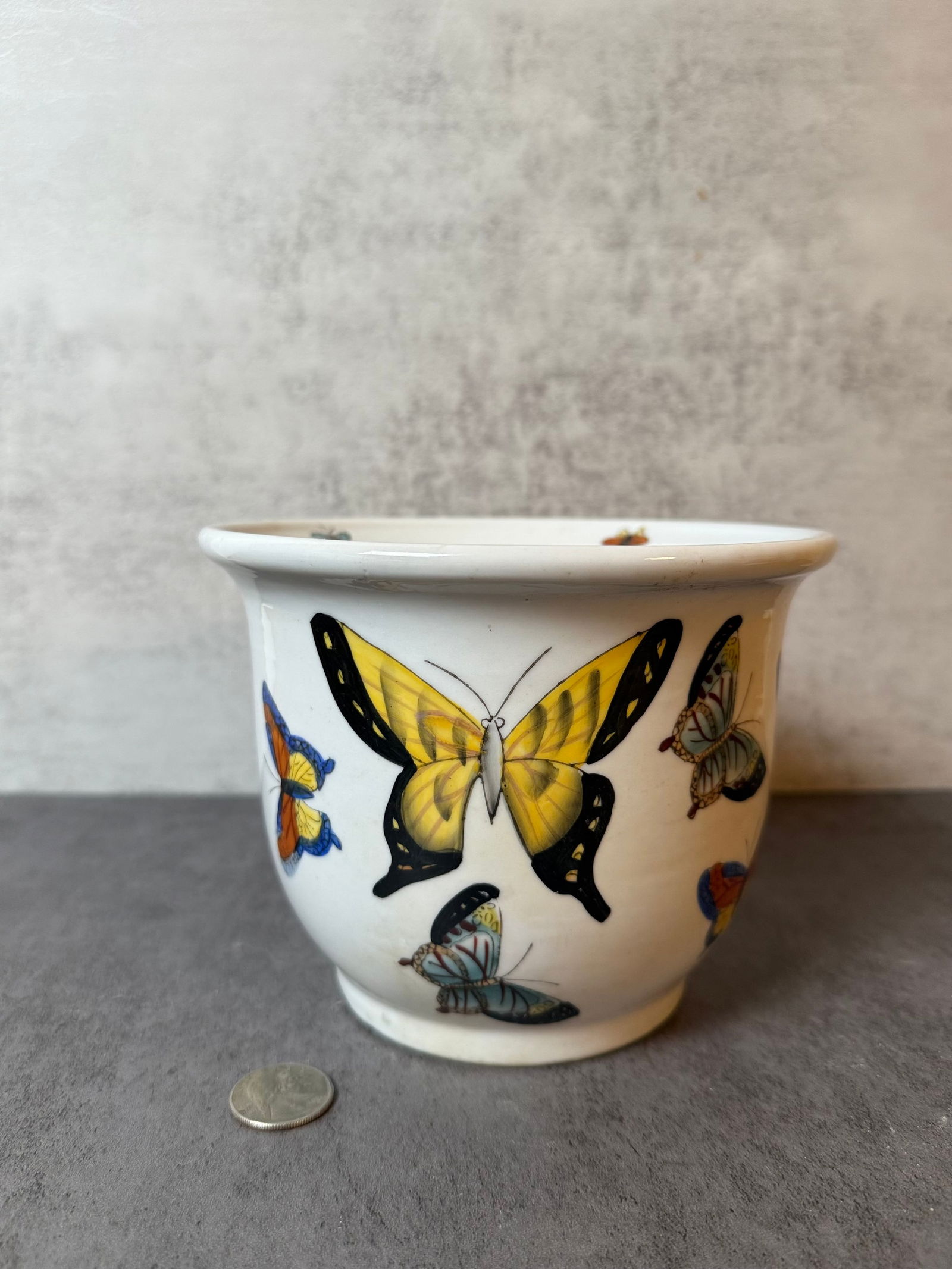 Chinese Porcelain Planter with Butterfly Decoration (1 of 3)