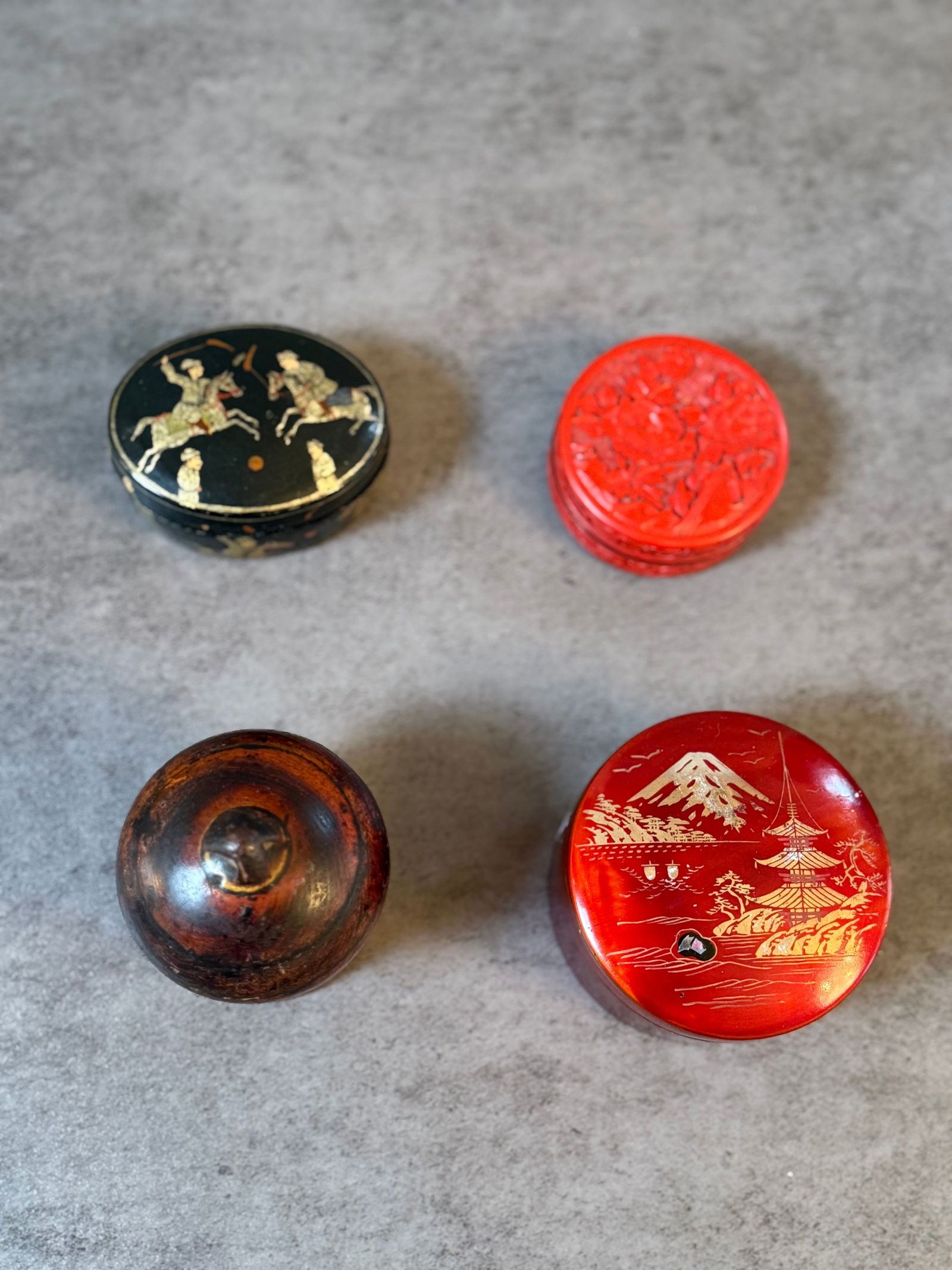 Asian Lacquered Boxes, Group of Four (1 of 2)