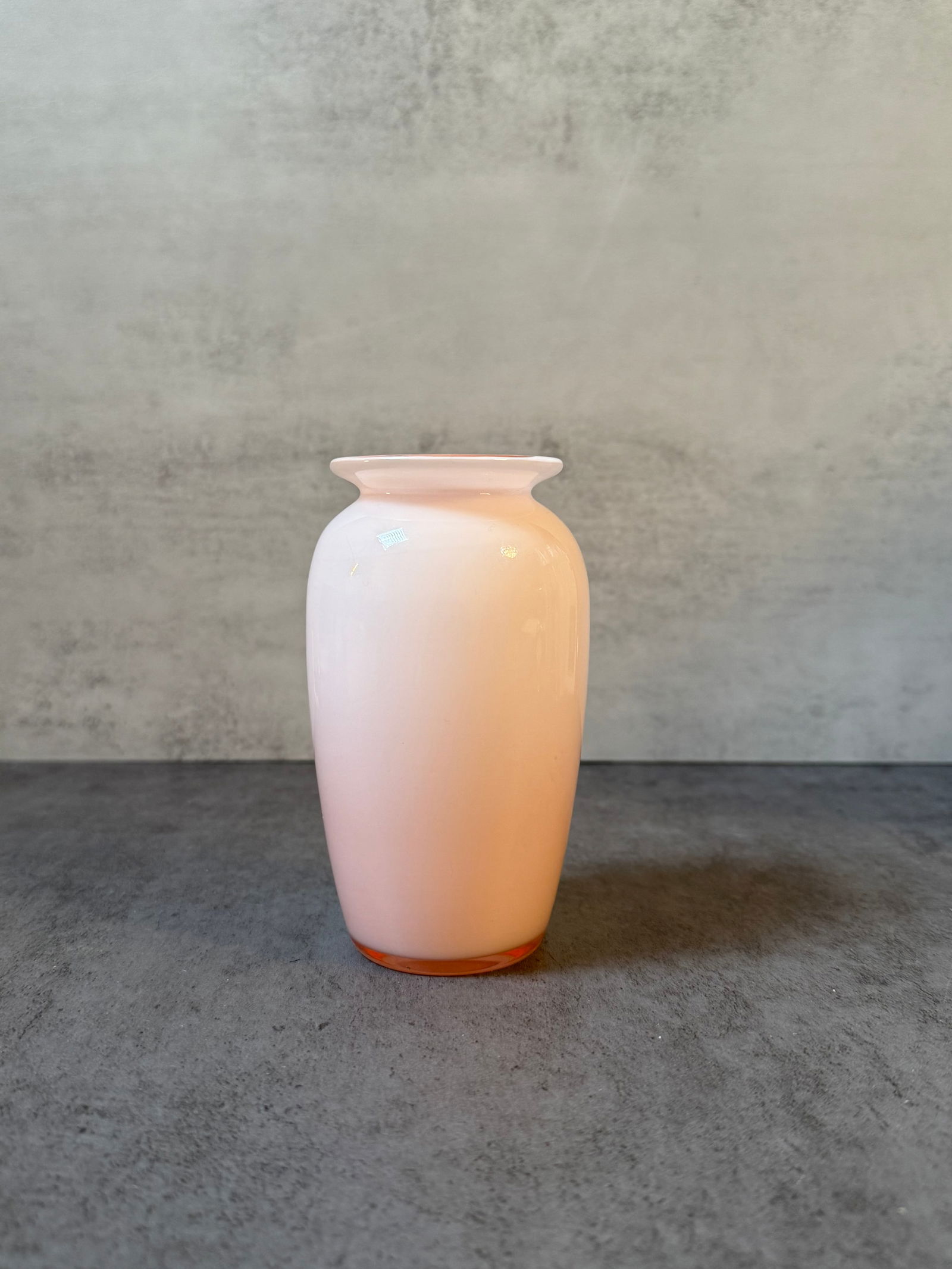 Pink to White Gradient Art Glass Vase (1 of 2)