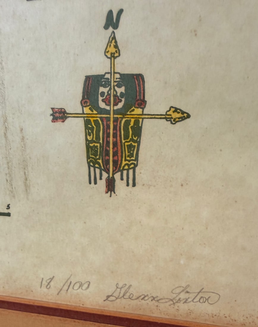 Signed Limited Edition Framed Print, Algonquian Indian Map (18/100) - 2