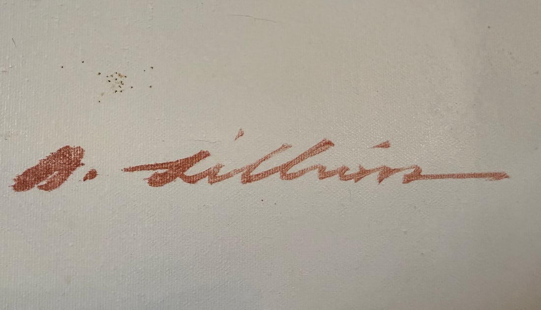 Original Abstract Oil Painting on Canvas - Signed A. Kirwin, Soft Pastels with Blue and Pink Tones, - 2