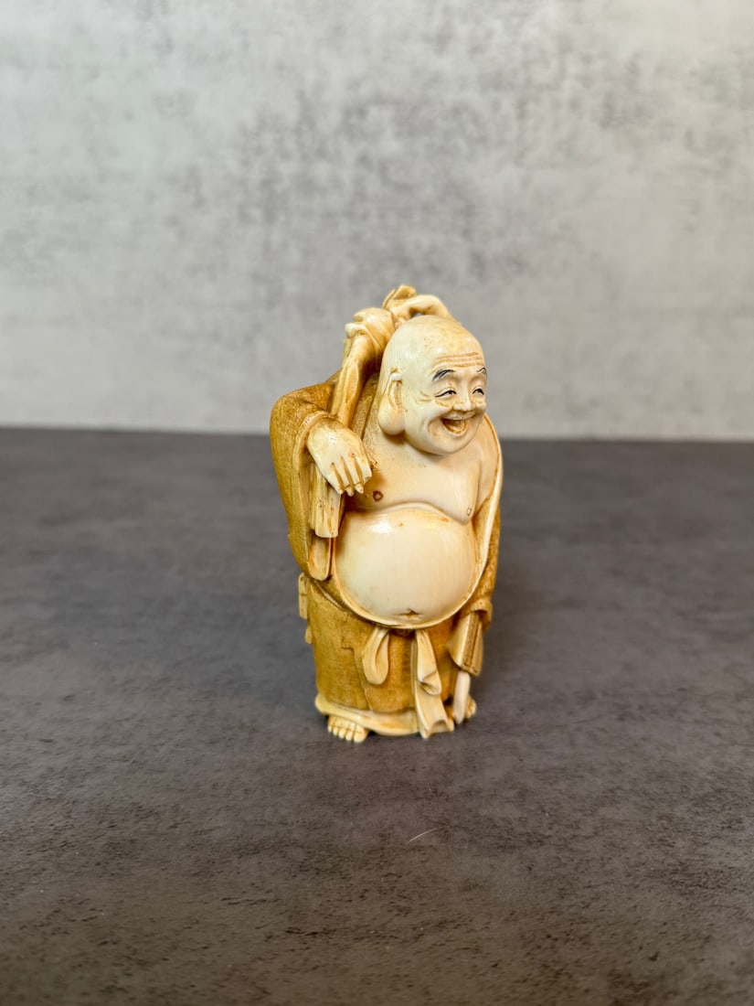 Japanese Carved Netsuke Figure of Hotei (1 of 3)