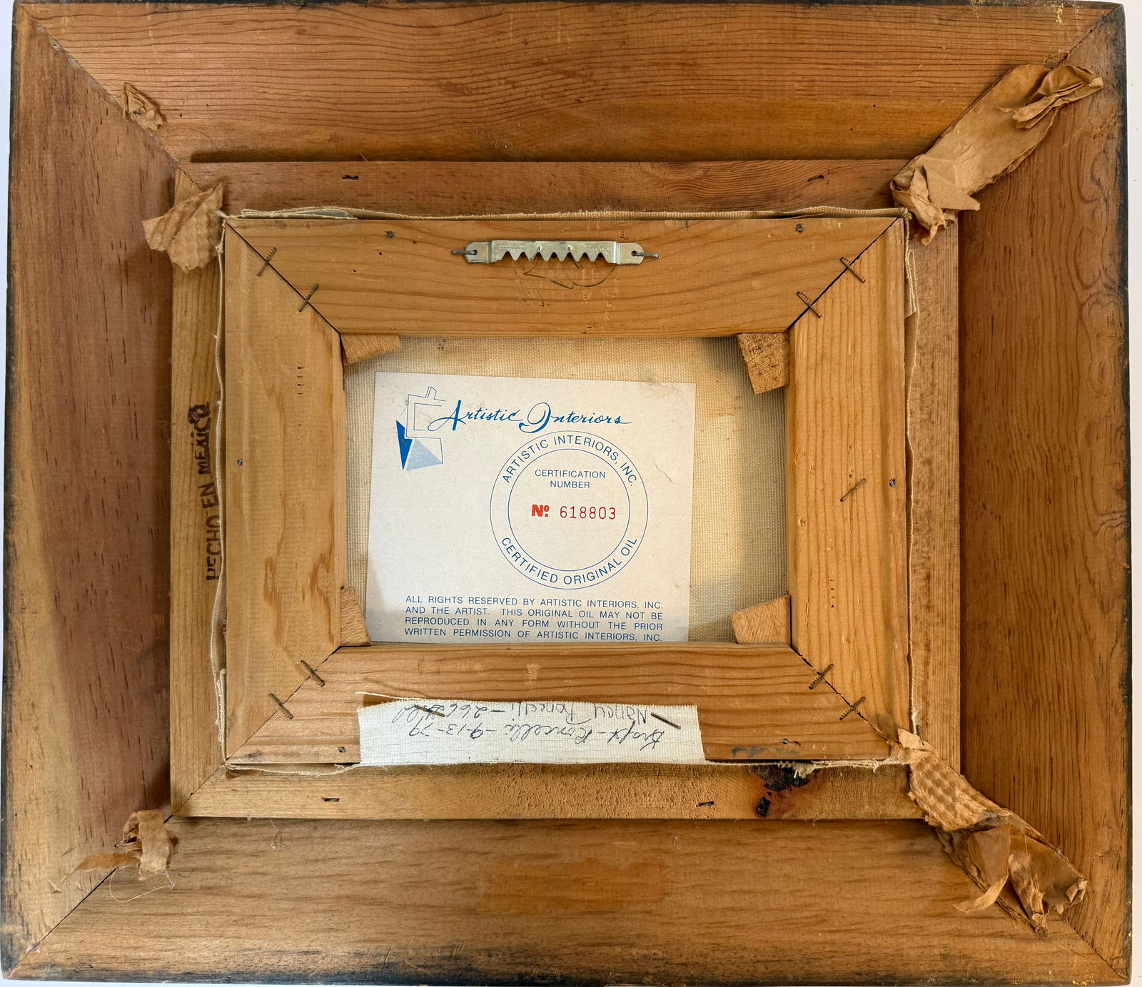 Signed Oil Painting of Rustic Cabin Landscape, Framed, Artistic Interiors Certified Original, 15 x - 2