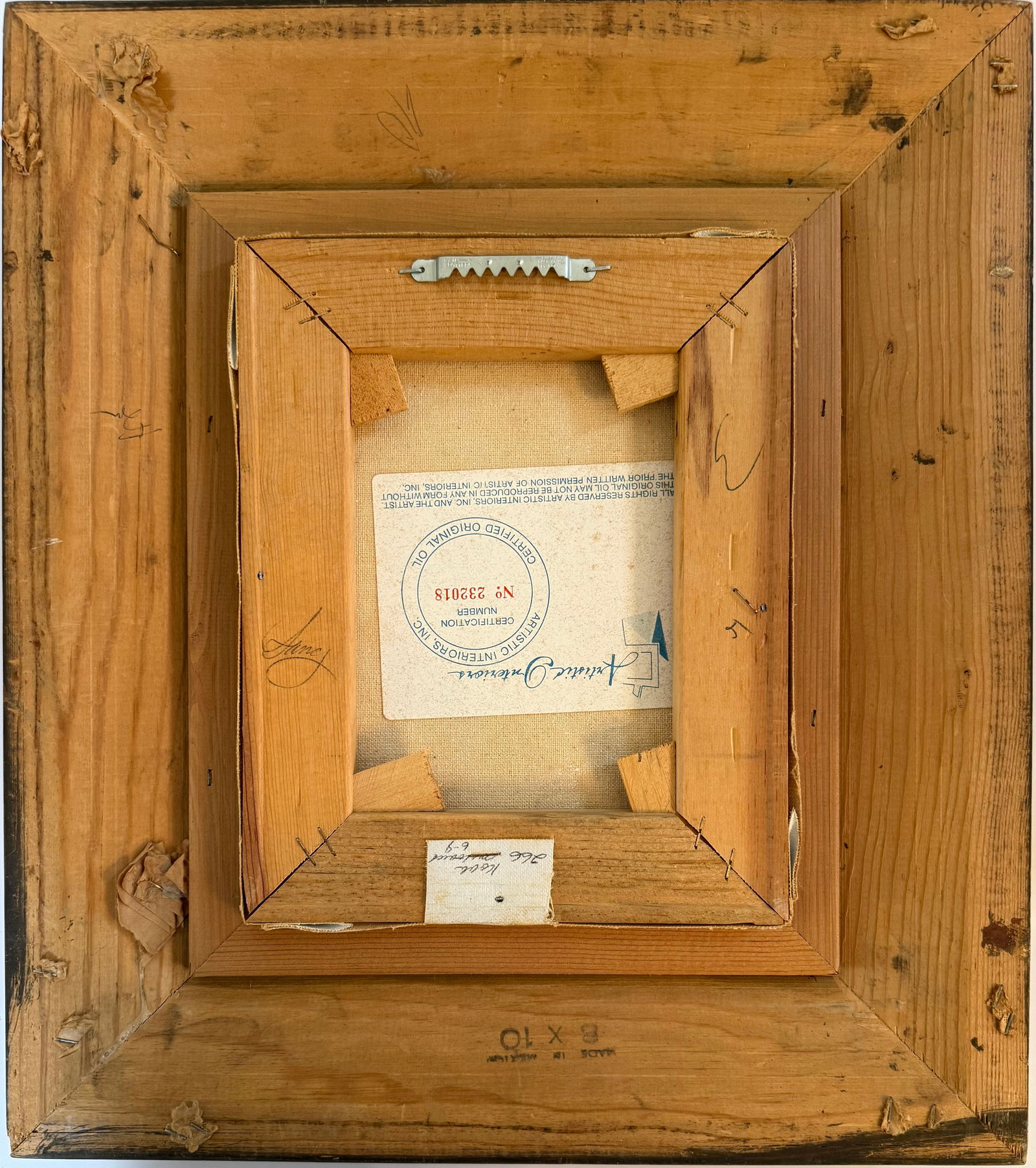 Signed Oil Painting of Sailing Ship by Kennedy, Framed Nautical Scene, Artistic Interiors Certified, - 2