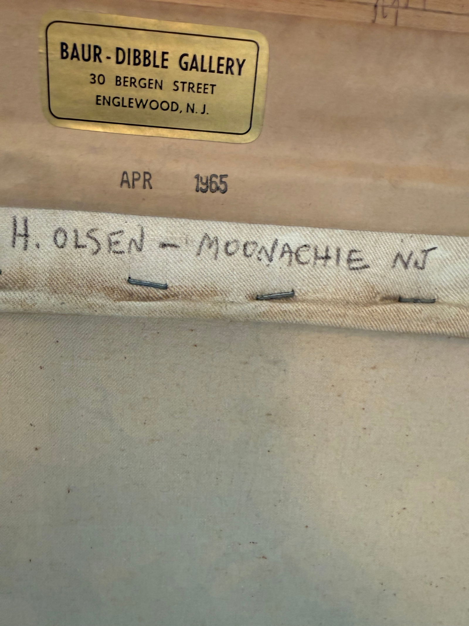 Chinese Style Landscape Oil on Canvas by H. Olsen, Signed & Dated 1965 - 2