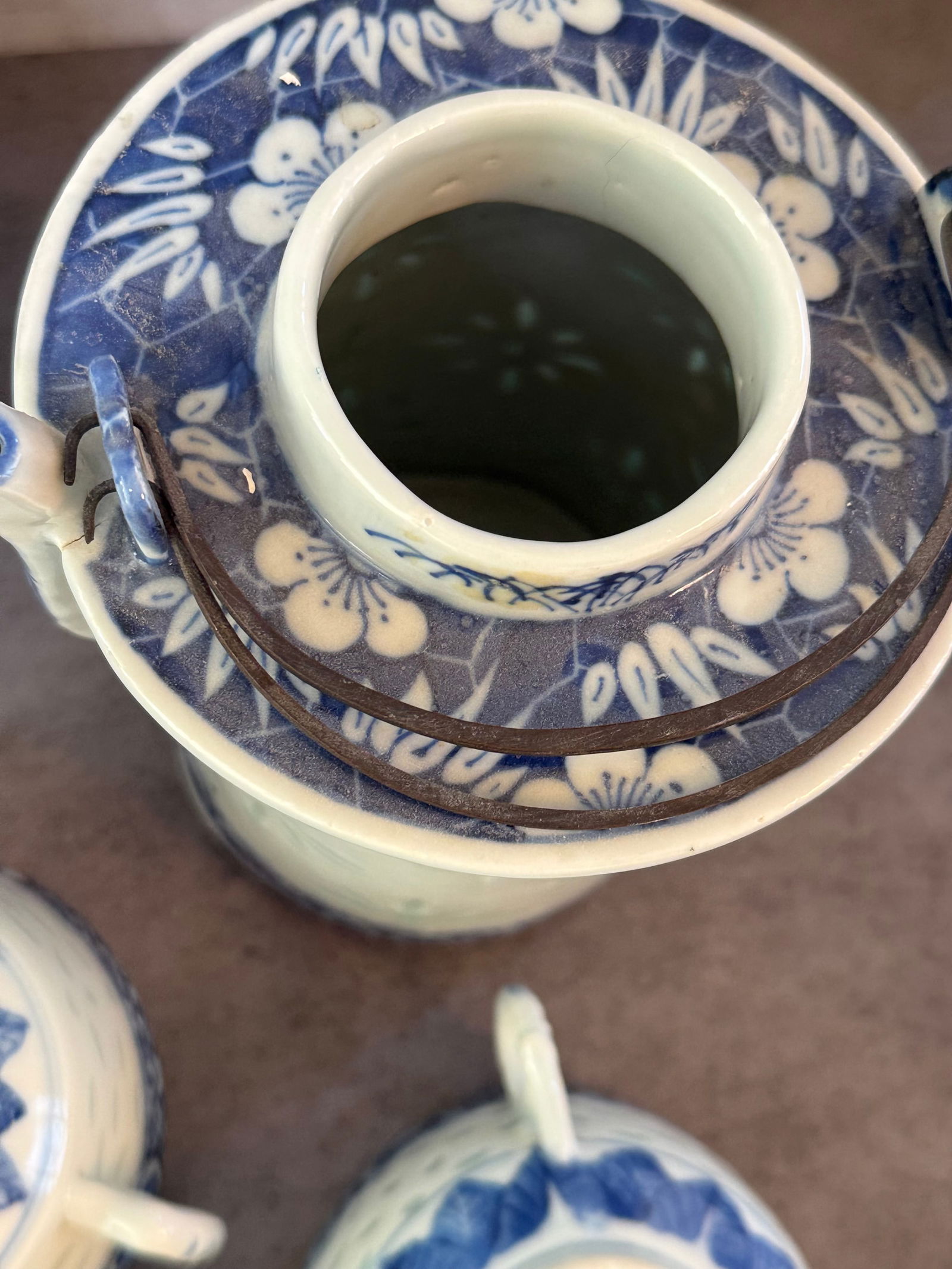 Vintage Chinese Blue and White Porcelain Tea Set - 4