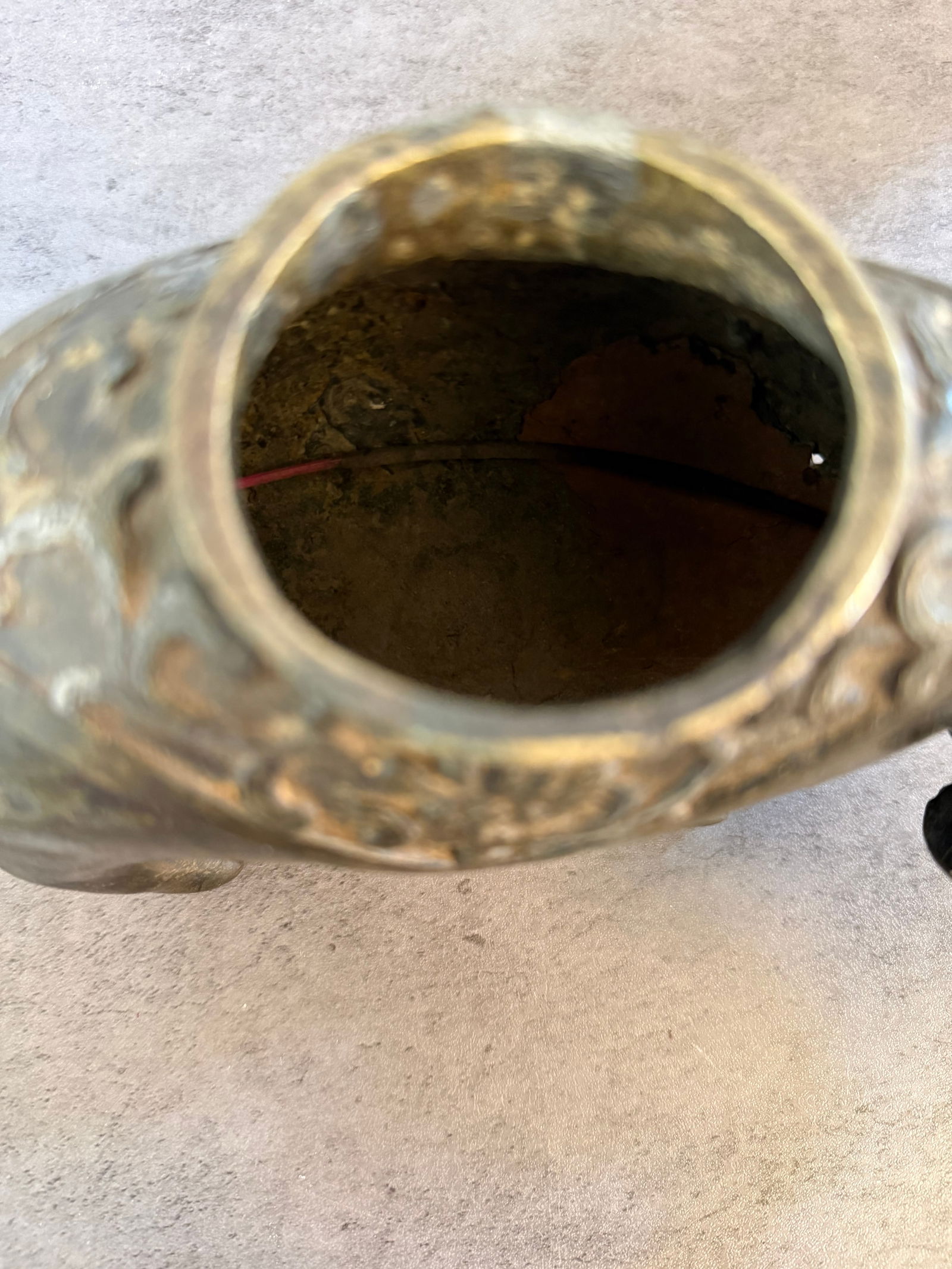 Chinese Antique Bronze Elephant Form Incense Burner with Reticulated Cover - 3