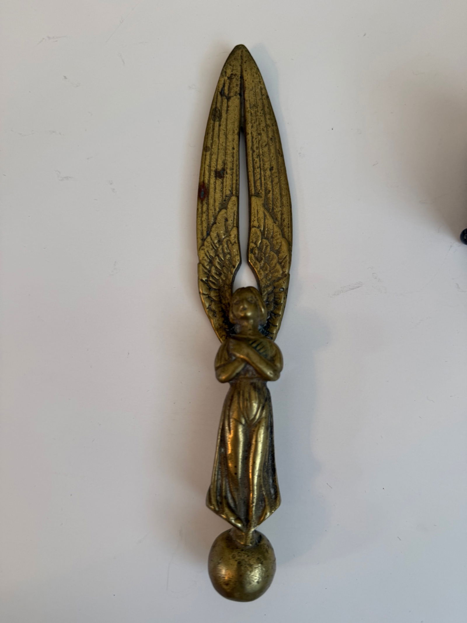 Group of Victorian Brass and Metal Desk Accessories Including Inkstand, Letter Opener, Book Clip and - 3