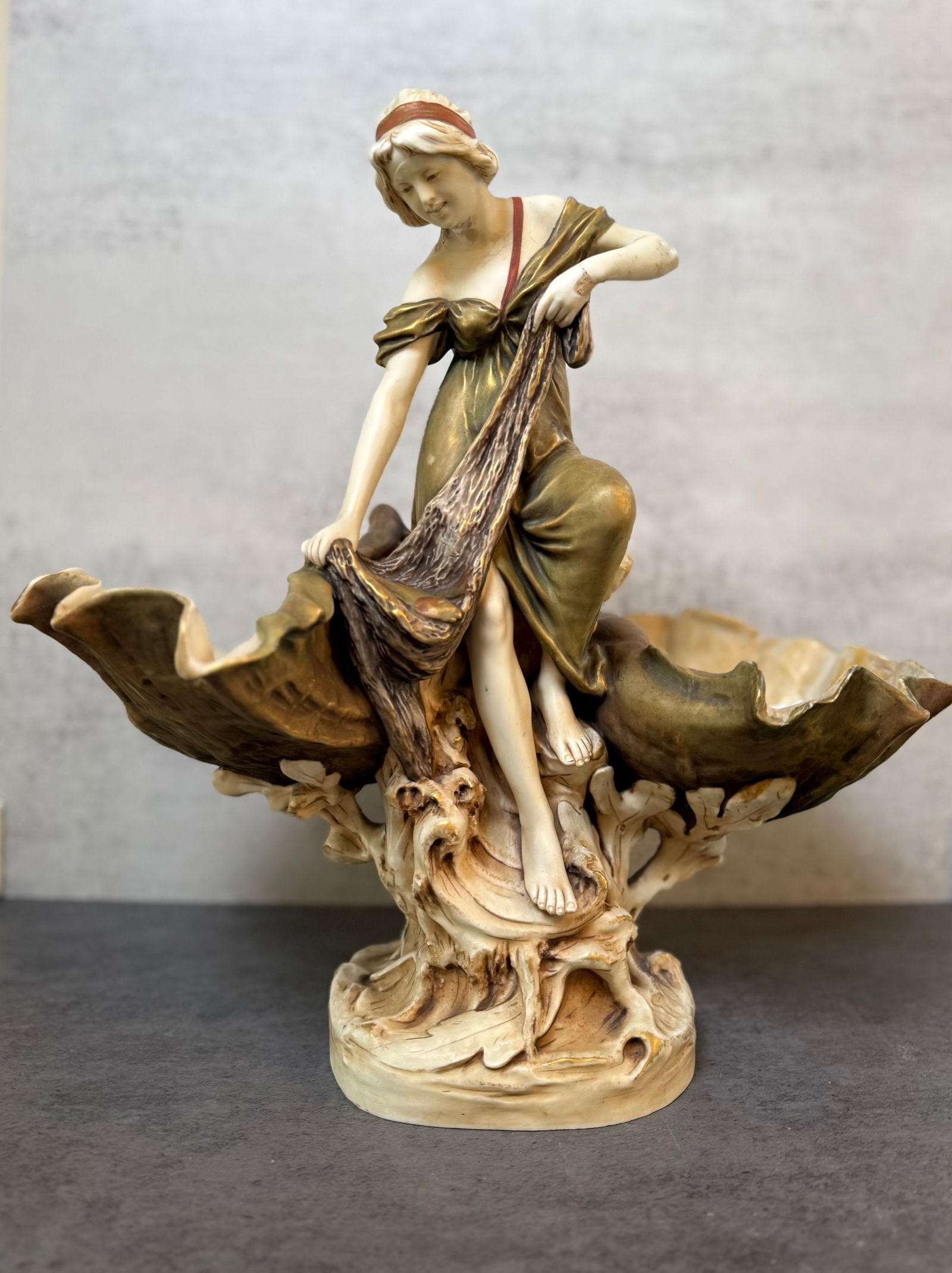 Royal Dux Bohemia Art Nouveau Porcelain Figural Centerpiece, Late 19th/Early 20th Century (1 of 4)