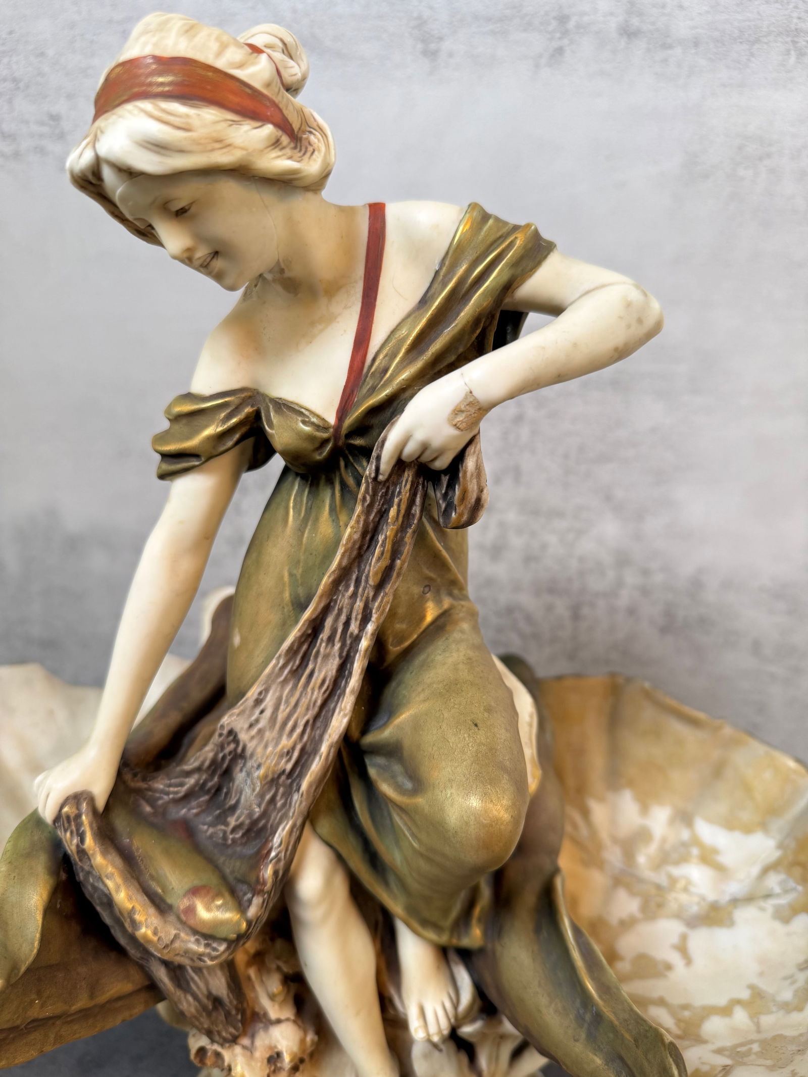 Royal Dux Bohemia Art Nouveau Porcelain Figural Centerpiece, Late 19th/Early 20th Century - 3