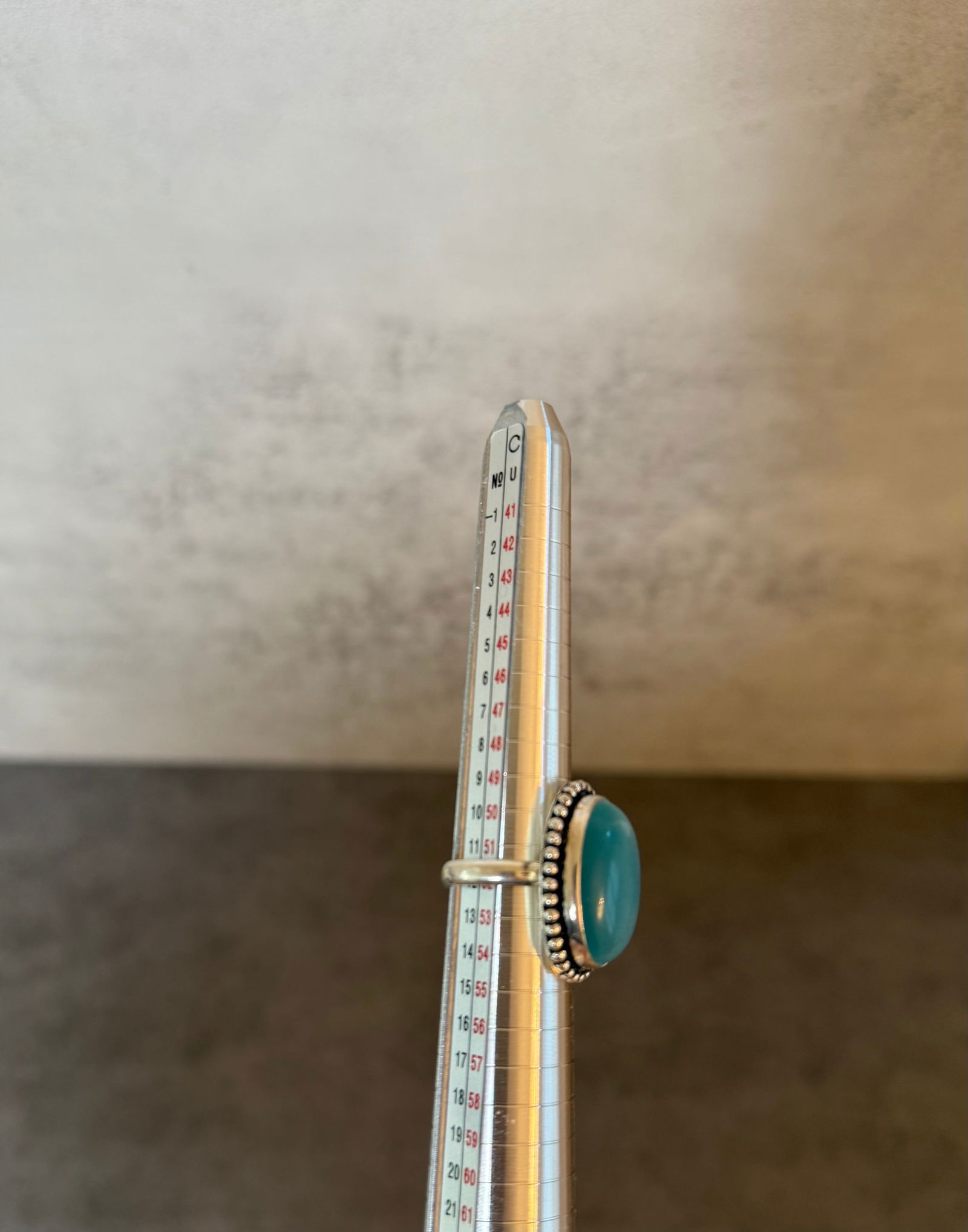 Sterling Silver and Blue Cabochon Stone Cocktail Ring, Size 6 - 2