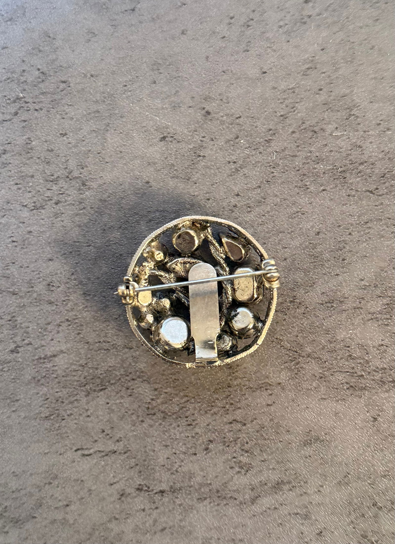 Vintage Multicolor Rhinestone Cluster Brooch - 2