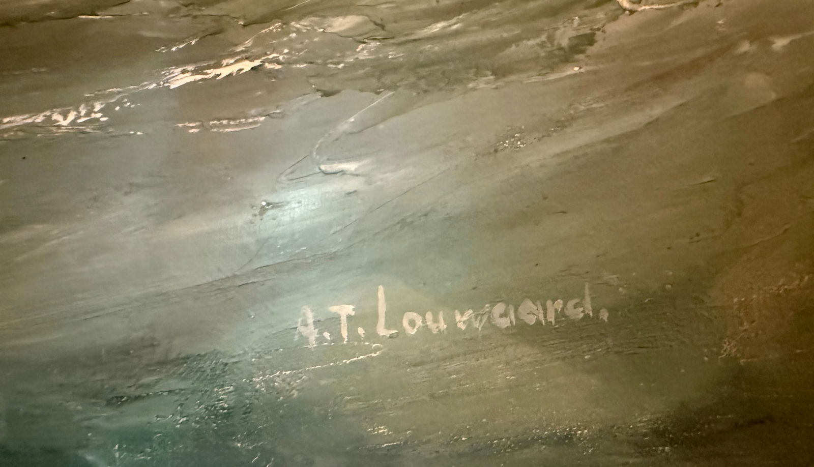 A.T. Louwaard Seascape Oil on Canvas Painting - 2