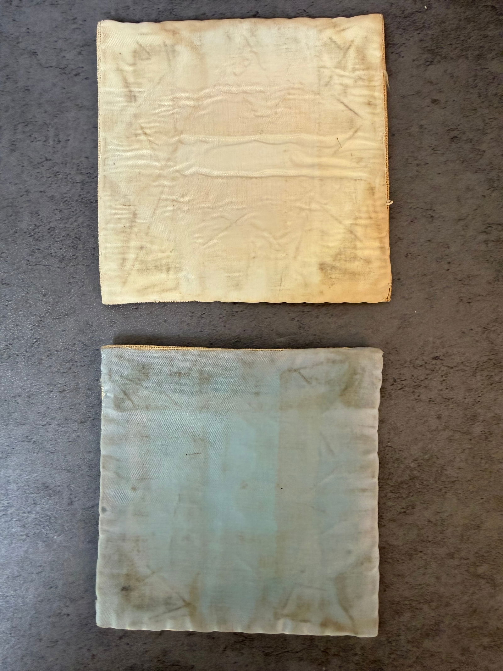 Two Vintage Needlepoint Embroidery Textile Panels with Geometric Folk Motif - 4