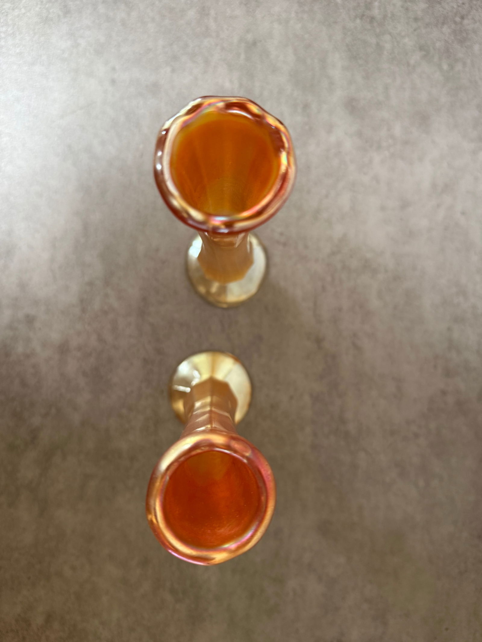 Pair of Iridescent Art Glass Bud Vases - 3