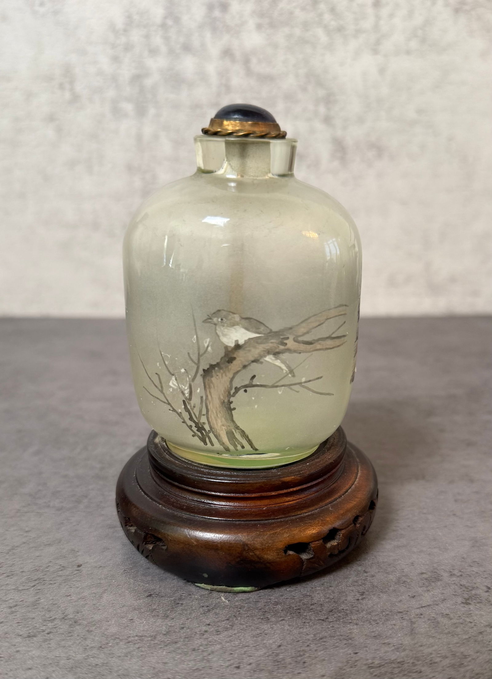 Chinese Inside Painted Glass Snuff Bottle with Landscape Decoration - 2