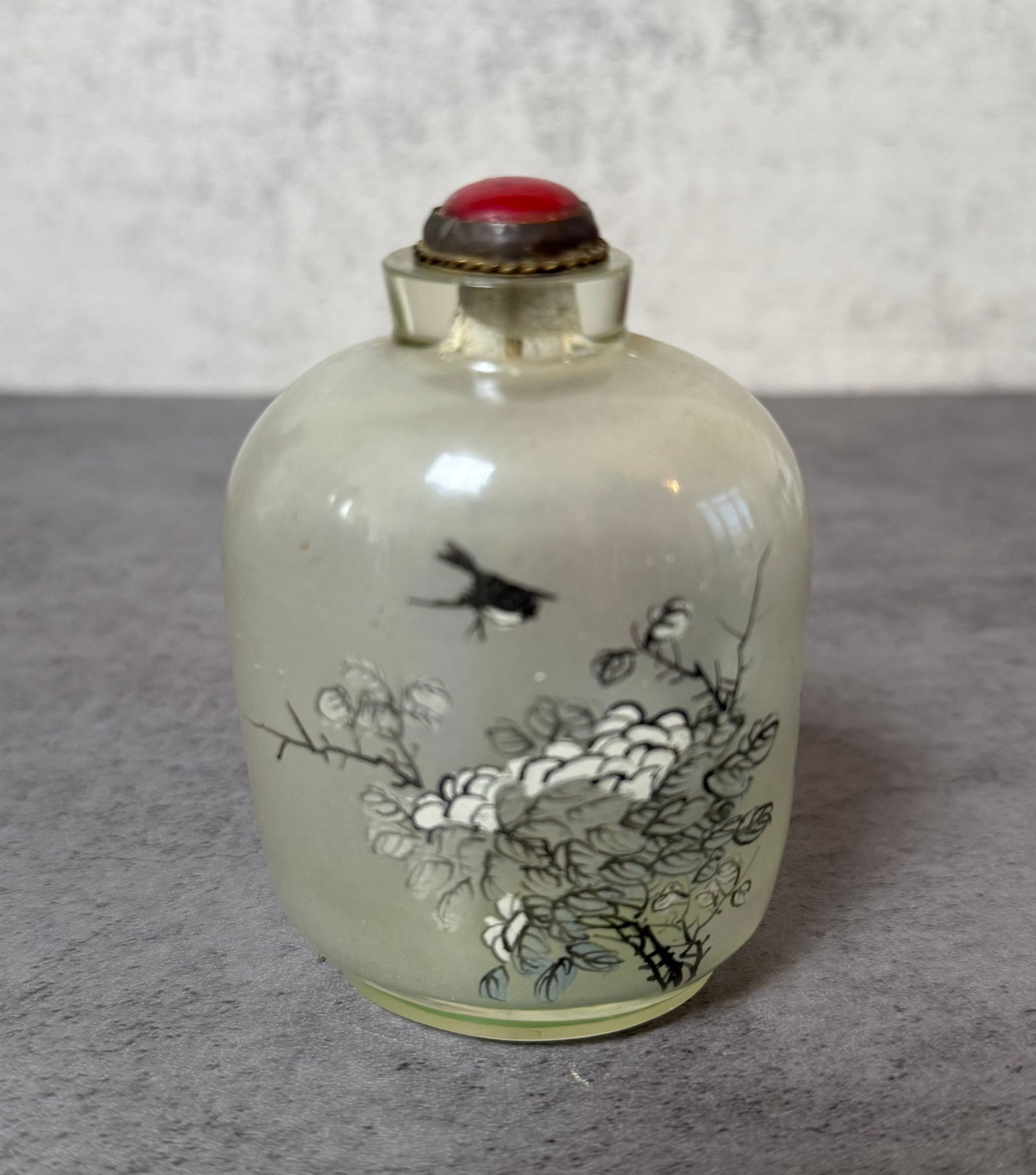 Chinese Inside Painted Glass Snuff Bottle with Landscape and bird Decoration - 2