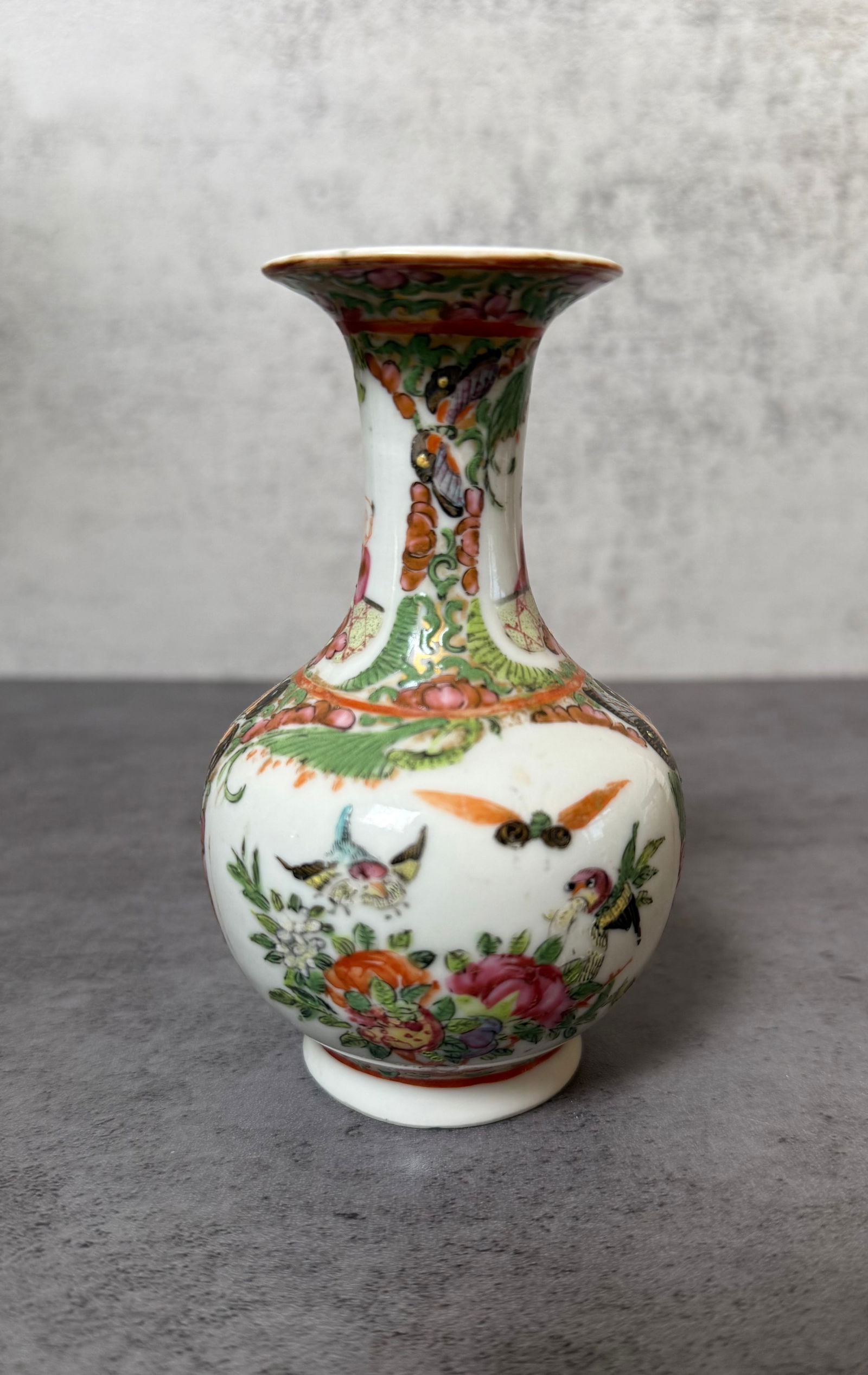Small Chinese Famille Rose Miniature Tea Set, Teapot, Vase, Cups and Spoon, 20th Century - 2