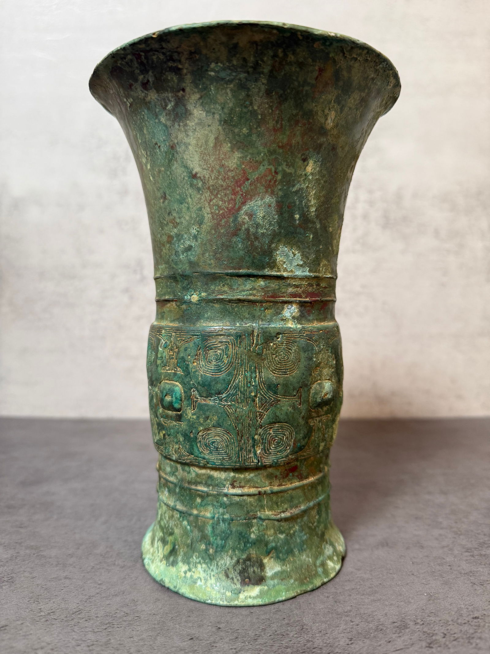 Chinese Archaistic Bronze Ritual Gu Vase (1 of 8)