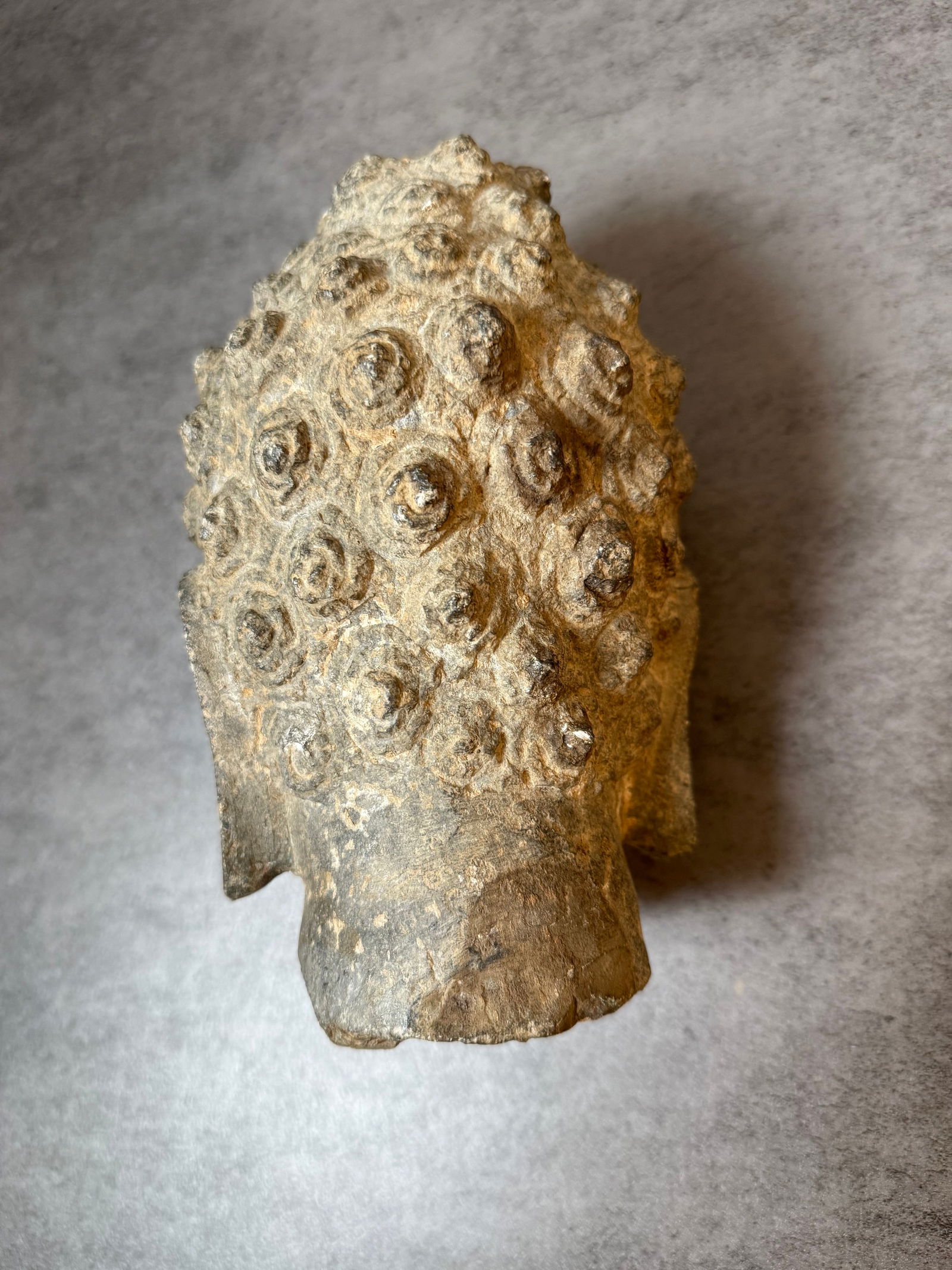 Antique Chinese Earthenware Buddha Head Sculpture - 3