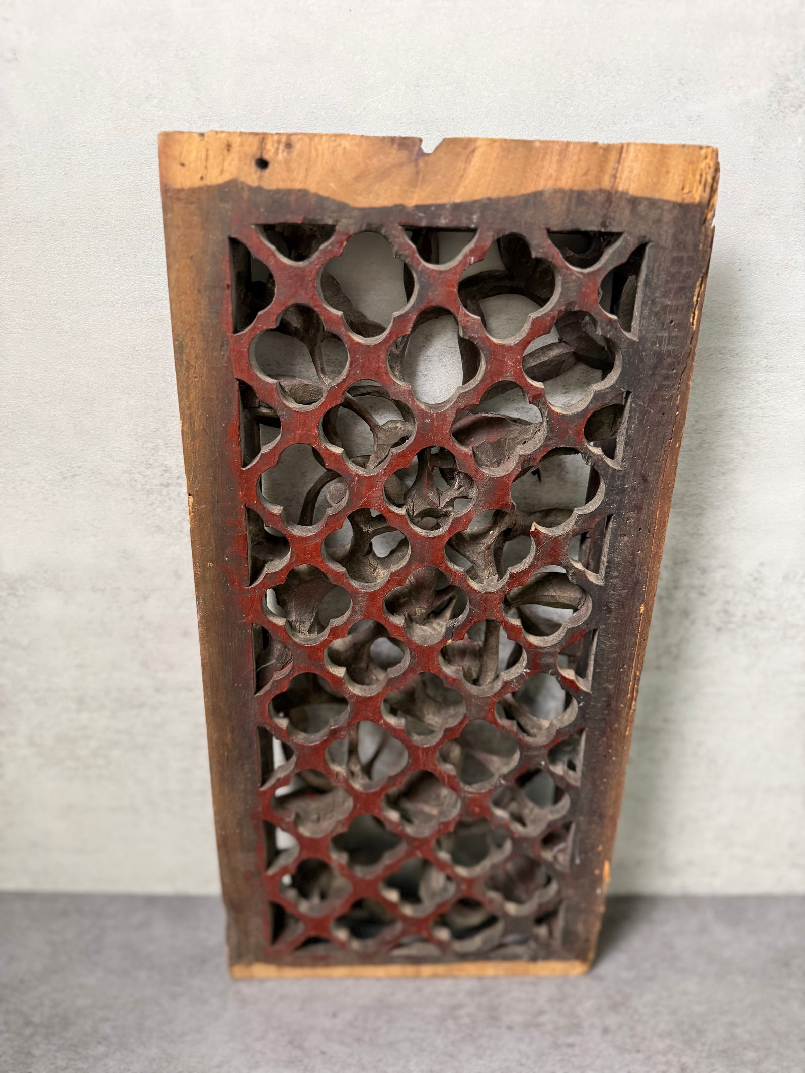 Fine Chinese Style Carved Red Lacquer Panel with Birds and Pomegranate Motif - 3