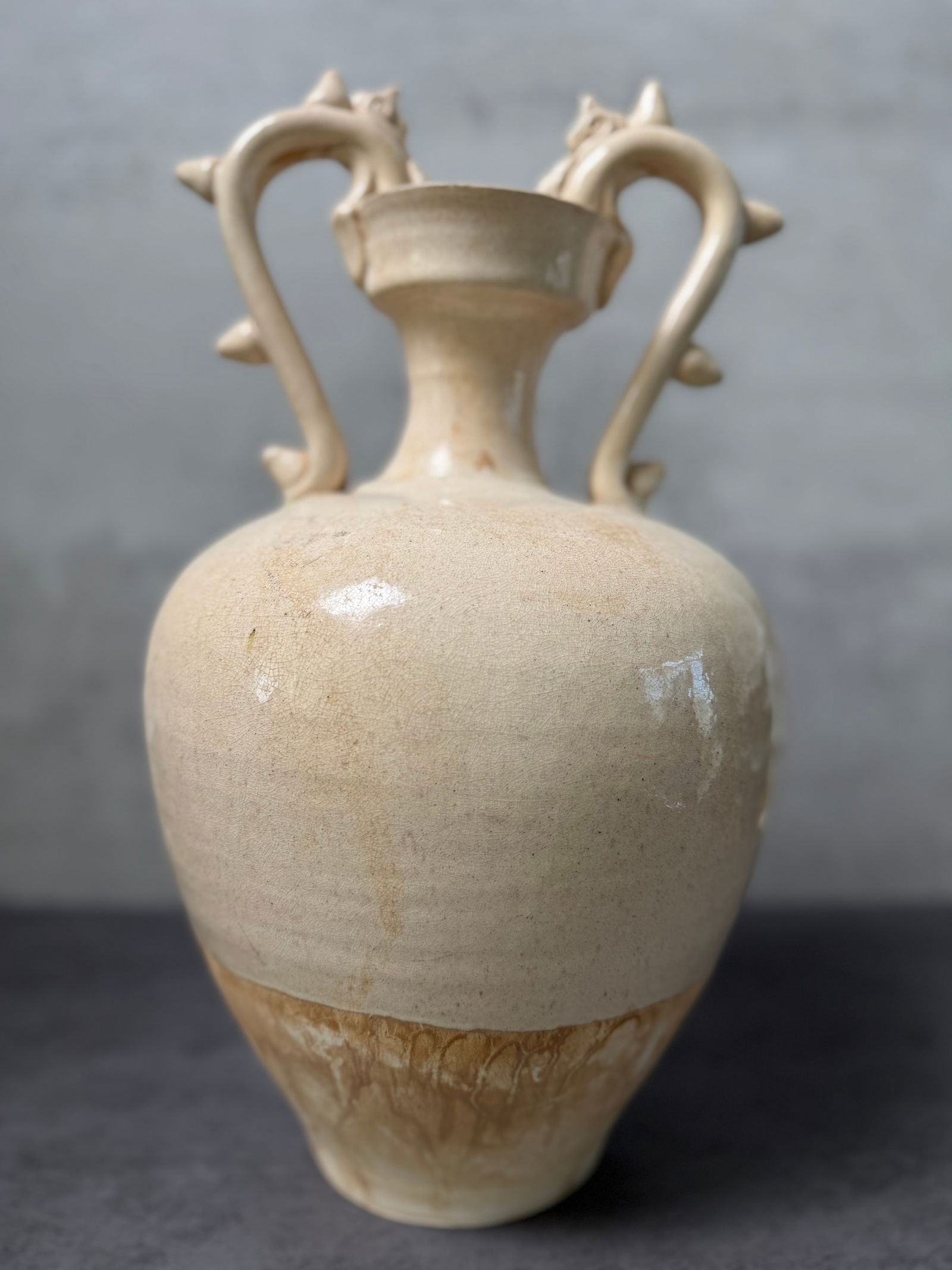 Chinese Ceramic Vase with Dragon Handles (1 of 3)
