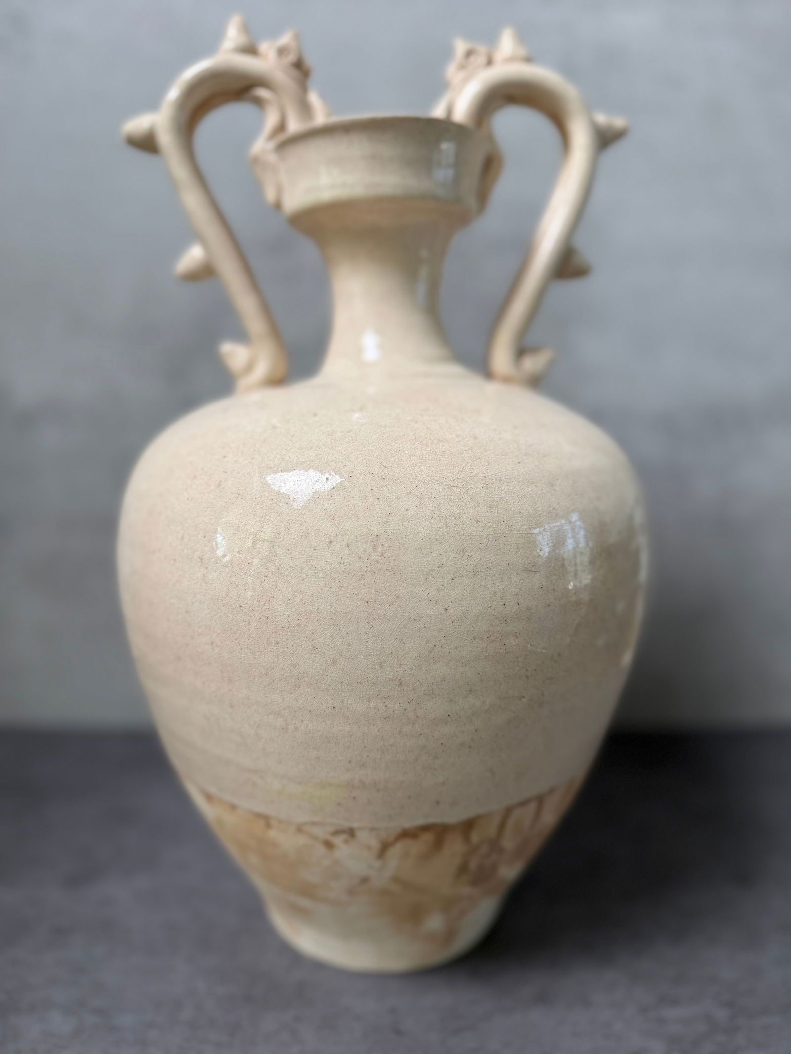 Chinese Ceramic Vase with Dragon Handles - 2