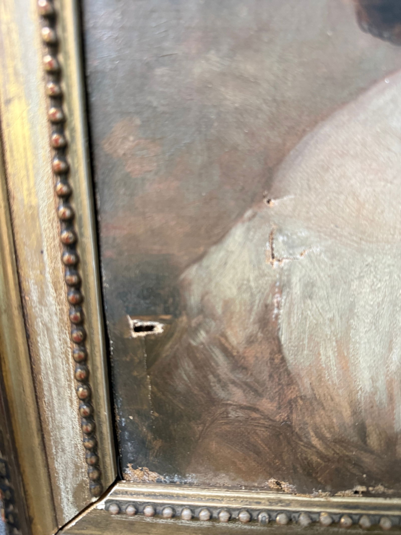 Antique 19th Century Oil on Canvas — "On the Verge of Tears," - 5