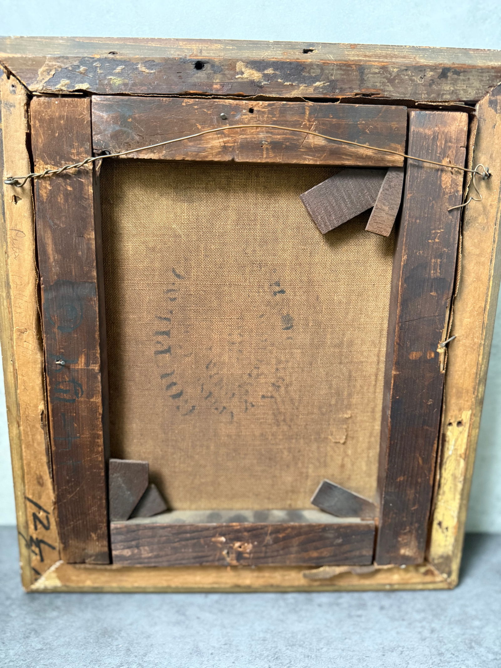 Antique 19th Century Oil on Canvas — "On the Verge of Tears," - 6