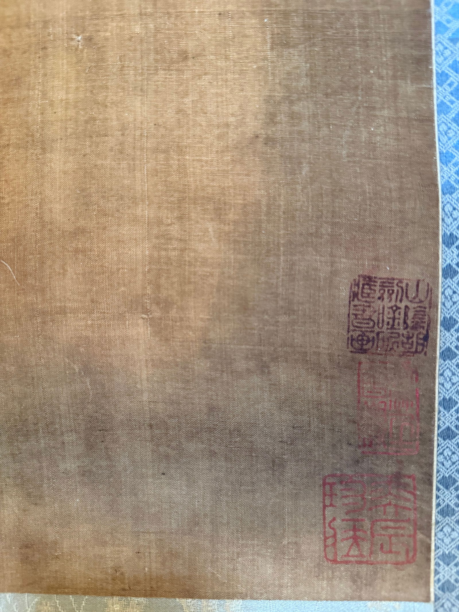 Antique Chinese Silk Scroll Painting, Figural Procession with Horses, Attendants and Rooster - 4