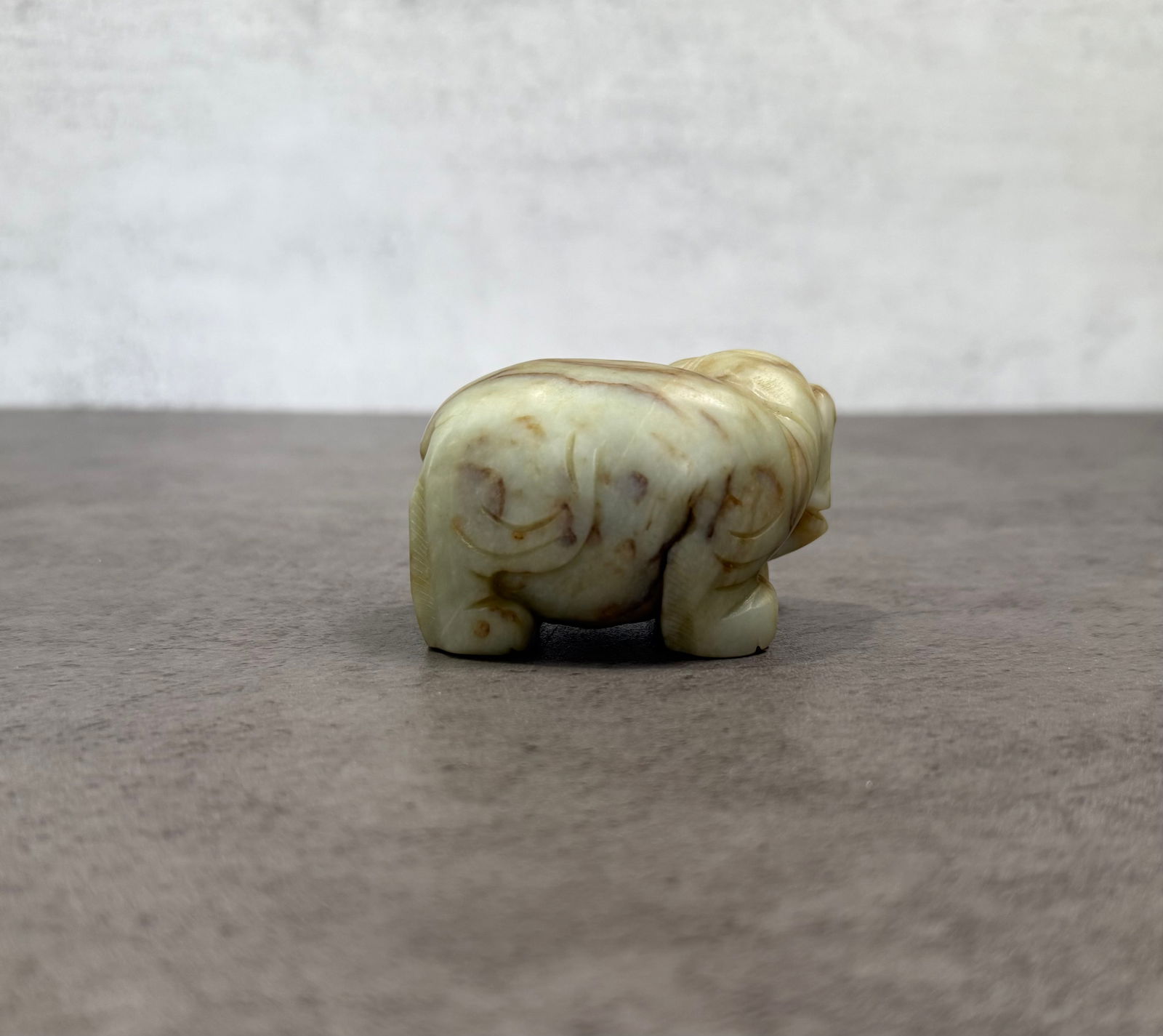 Chinese Carved Jadeite Elephant Figurine - 2