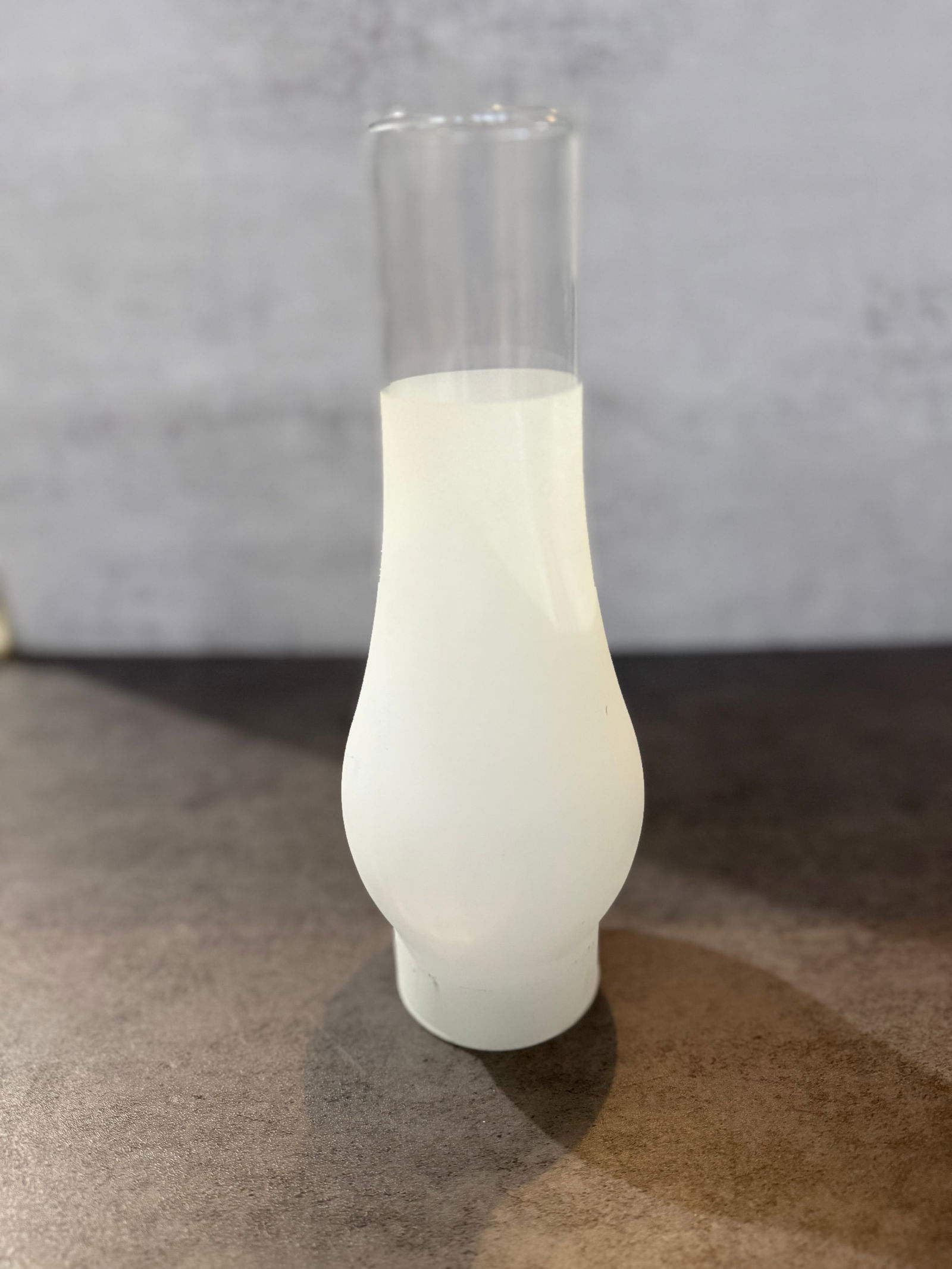 Vintage Milk Glass Floral Oil Lamps with Satin Glass Chimneys, Farmhouse Decor Set of Three - 4