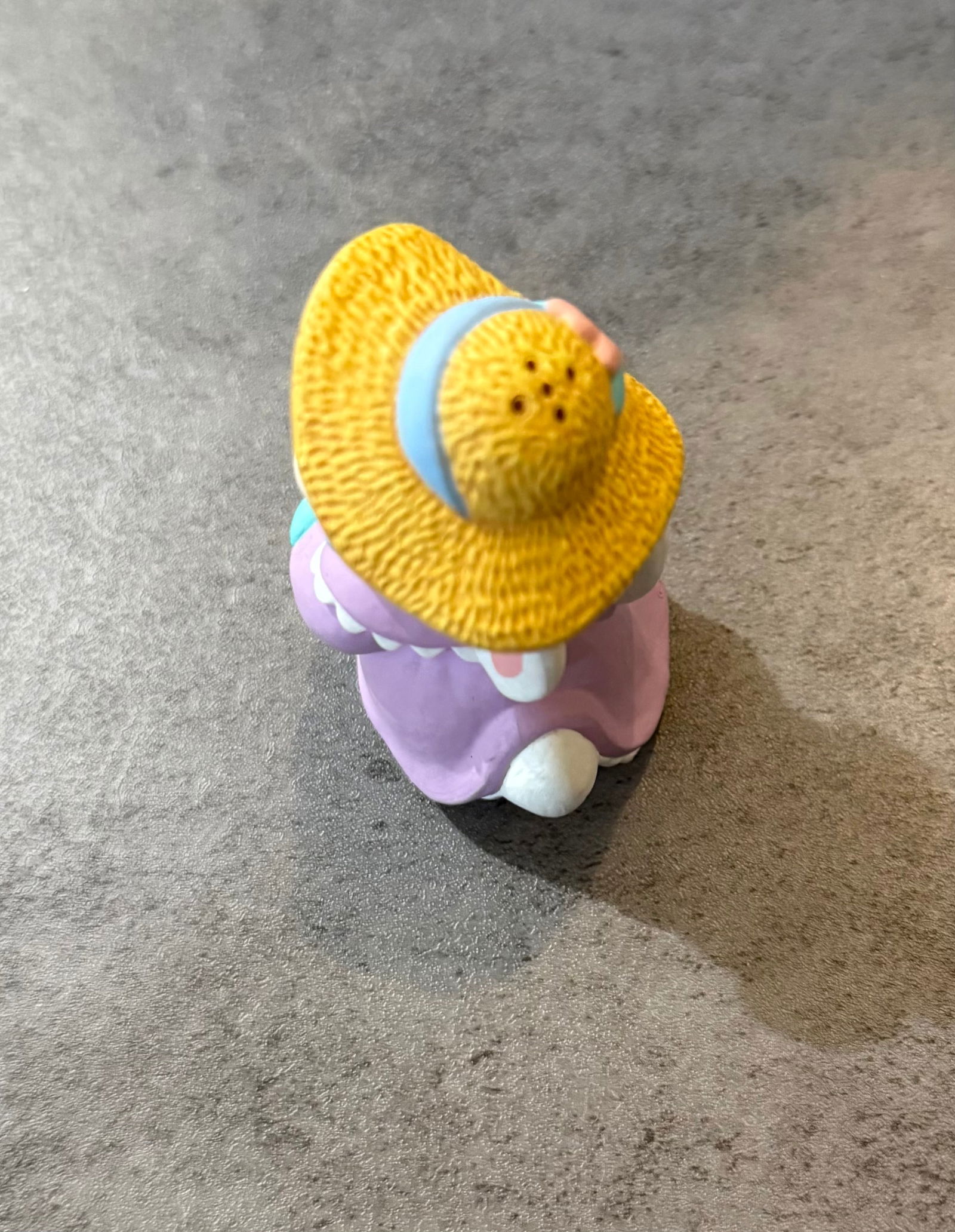 Vintage Easter Bunny Figurines Set with Tree Centerpiece, Hand Painted Resin Rabbit Family Decor - 3