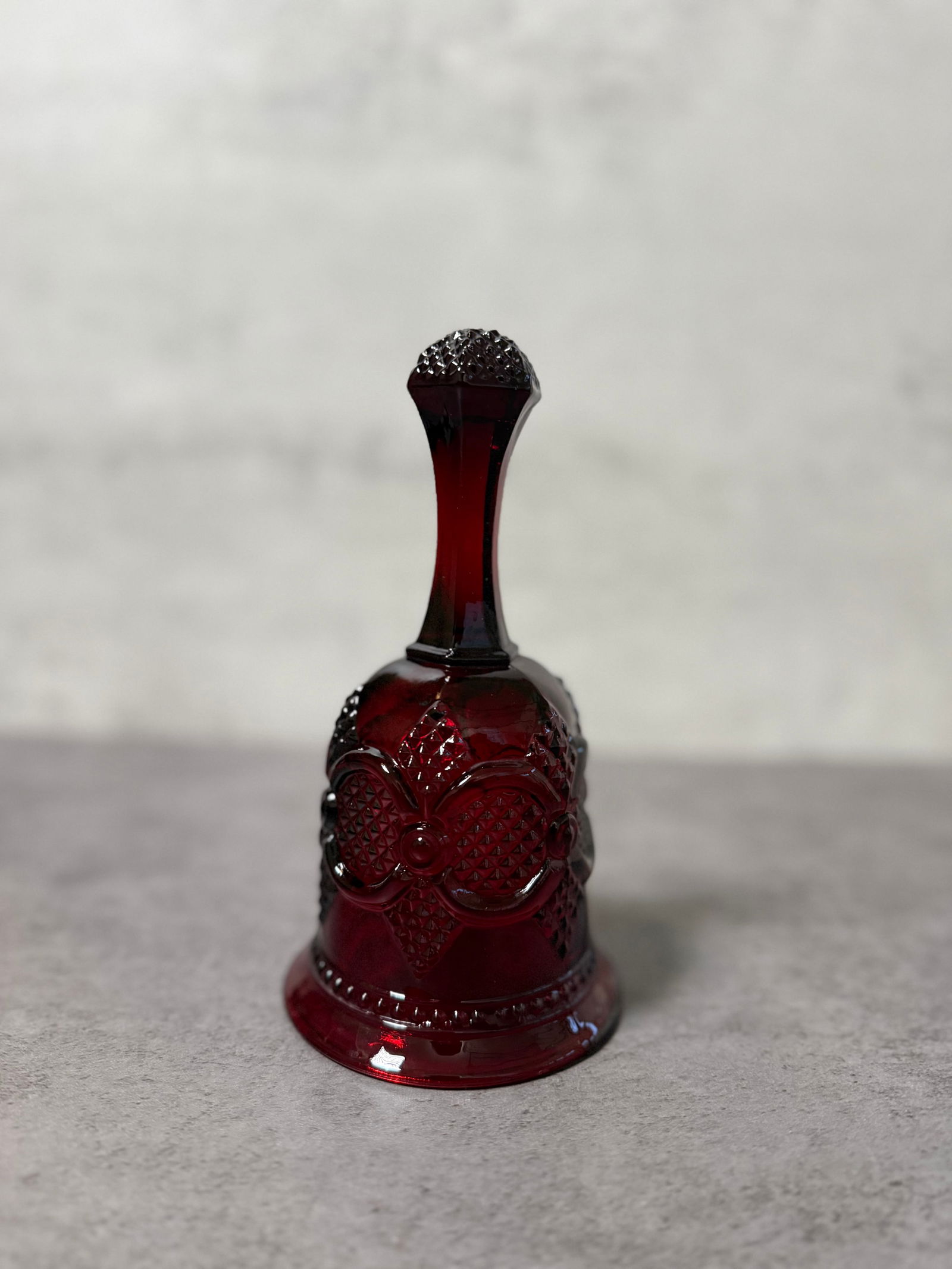 Avon Cape Cod Ruby Red Glass Collection, Bell, Decanter, Creamer & Bowl, Vintage Set - 2