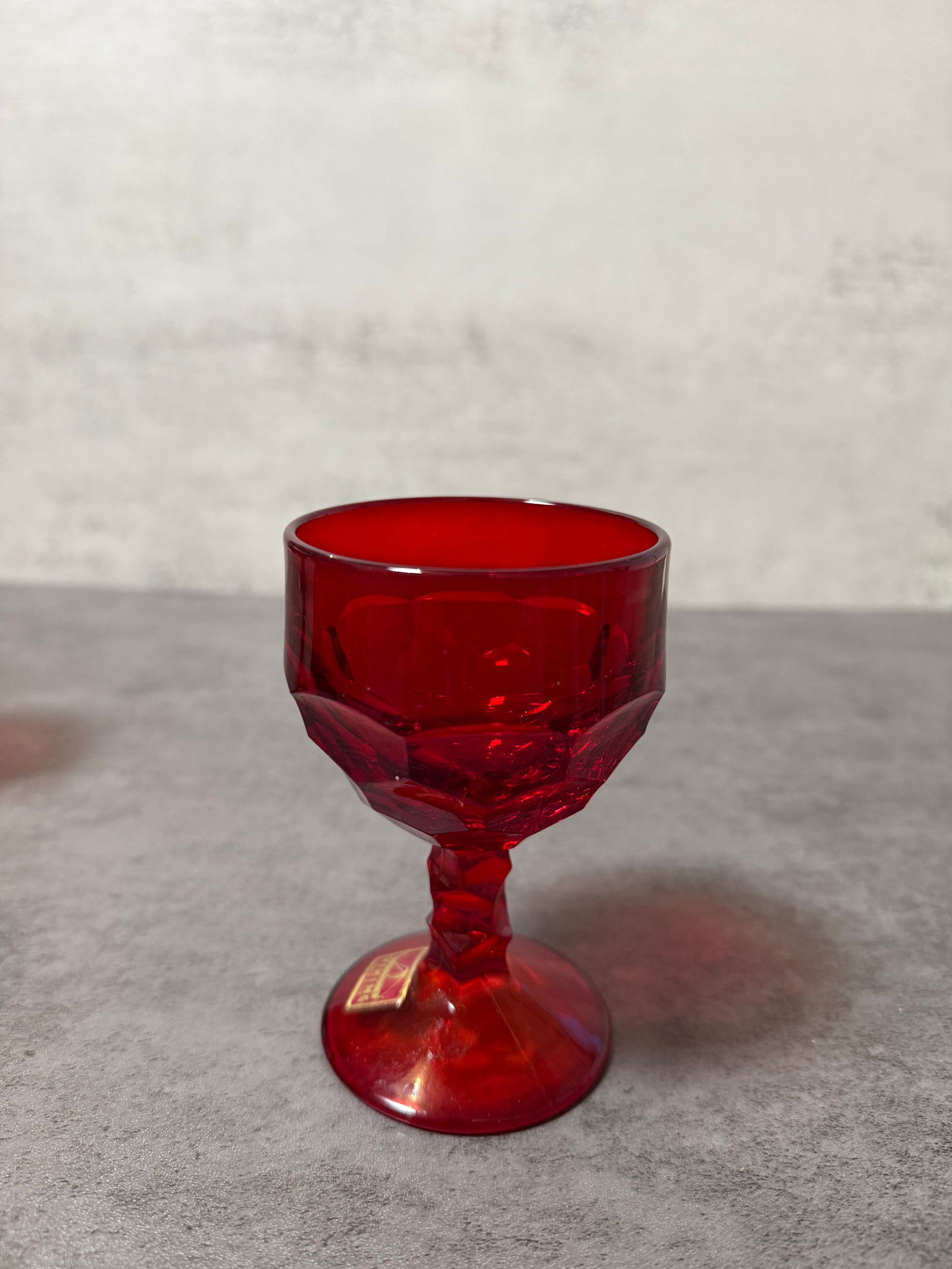 Viking Ruby Red Glass Goblets, Pair, Vintage Mid Century Stemware with Labels - 2