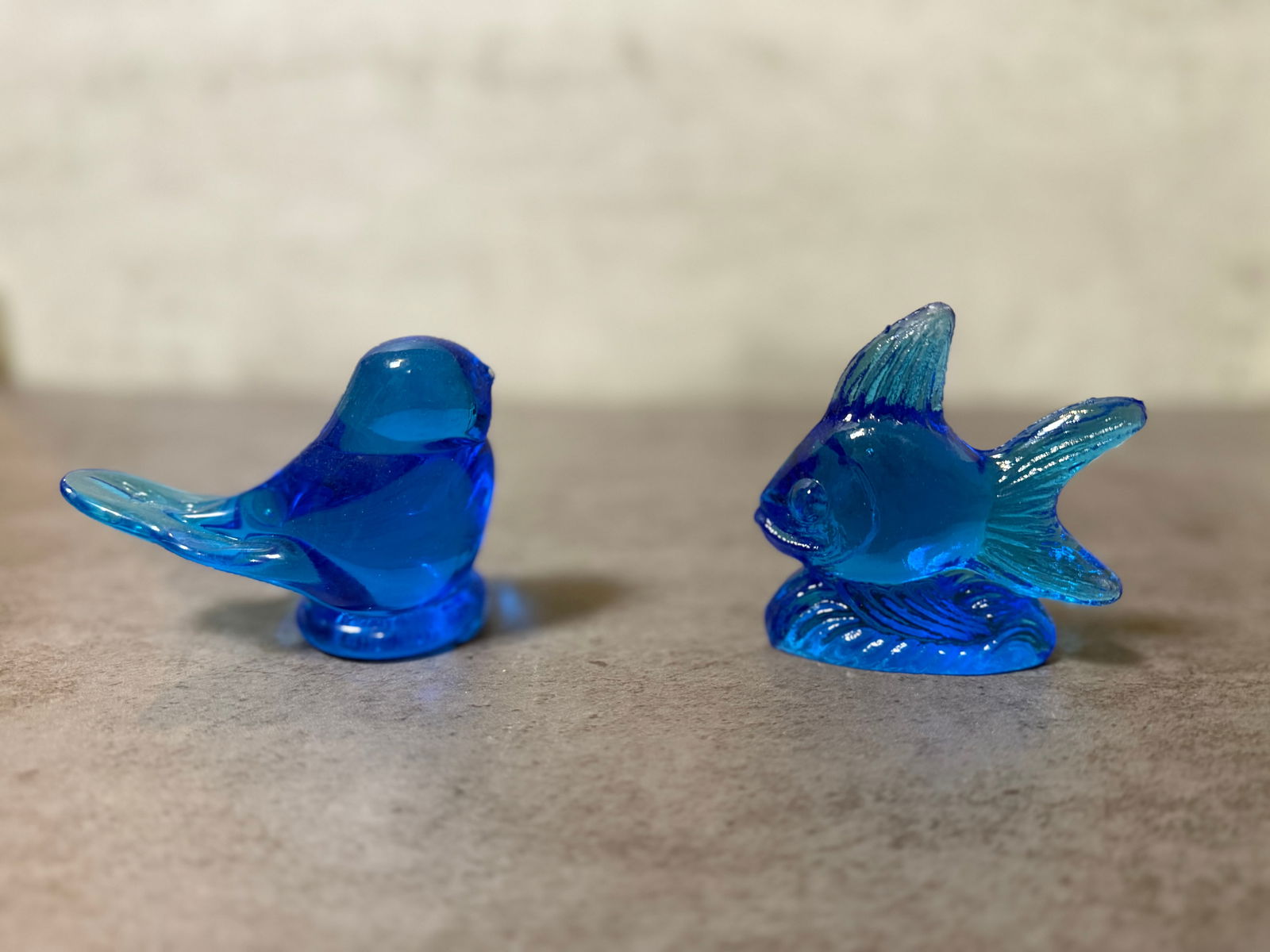 Vintage Blue Glass Figural Collection, Animals and Avon Car Perfume Bottle Lot - 2